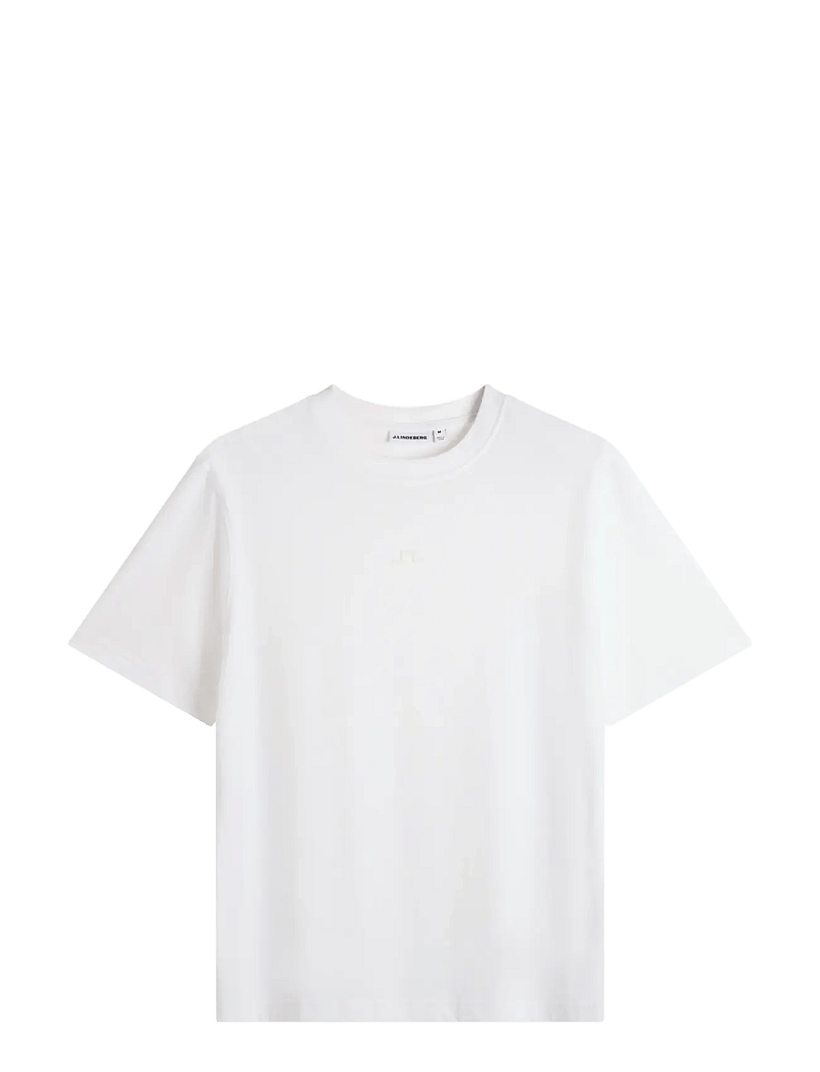 J. Lindeberg - Parcie Logo Tee - kurzärmelige t-shirts - white - 1