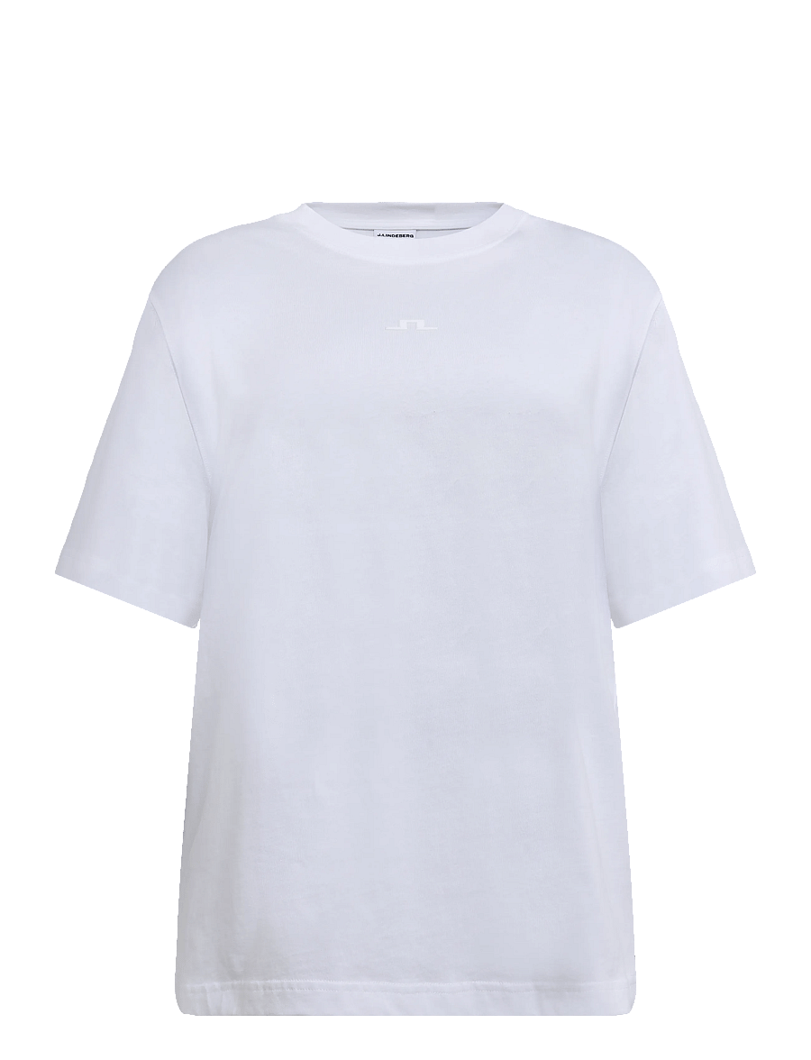 J. Lindeberg - Parcie Logo Tee - kurzärmelige t-shirts - white - 1