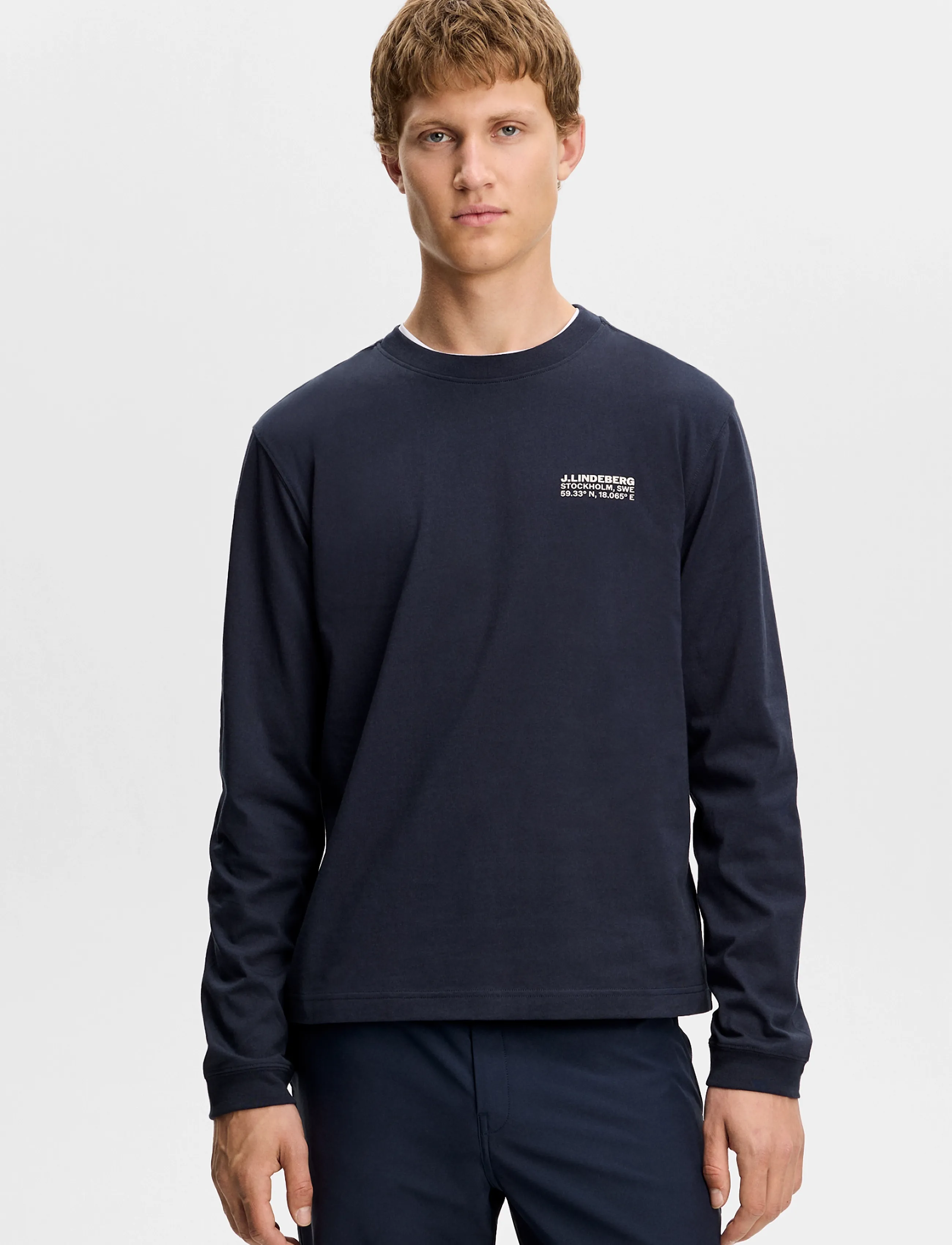 J. Lindeberg Parcie Longsleeve Tee - Kleidung - JL NAVY / navy