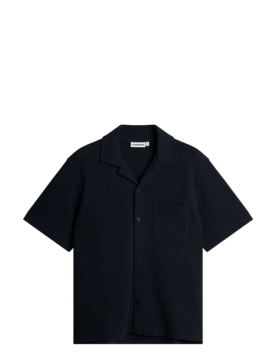 J. Lindeberg - Theron Waffle Shirt - tavalised t-särgid - jl navy - 1