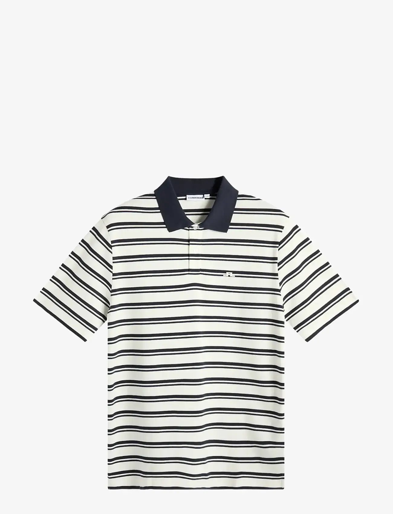 J. Lindeberg - Trond Striped Polo Pique - toppe & t-shirts - jl navy - 1