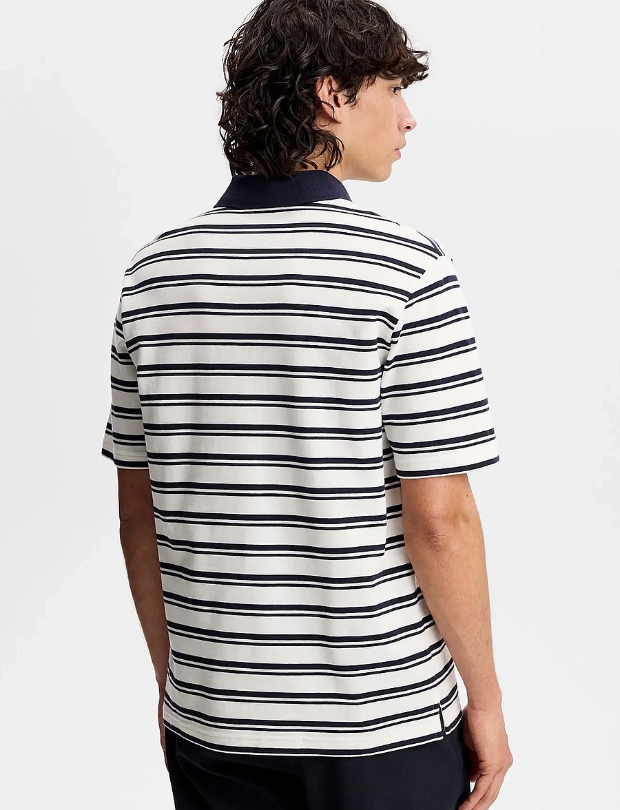 J. Lindeberg - Trond Striped Polo Pique - toppar & t-shirts - jl navy - 2