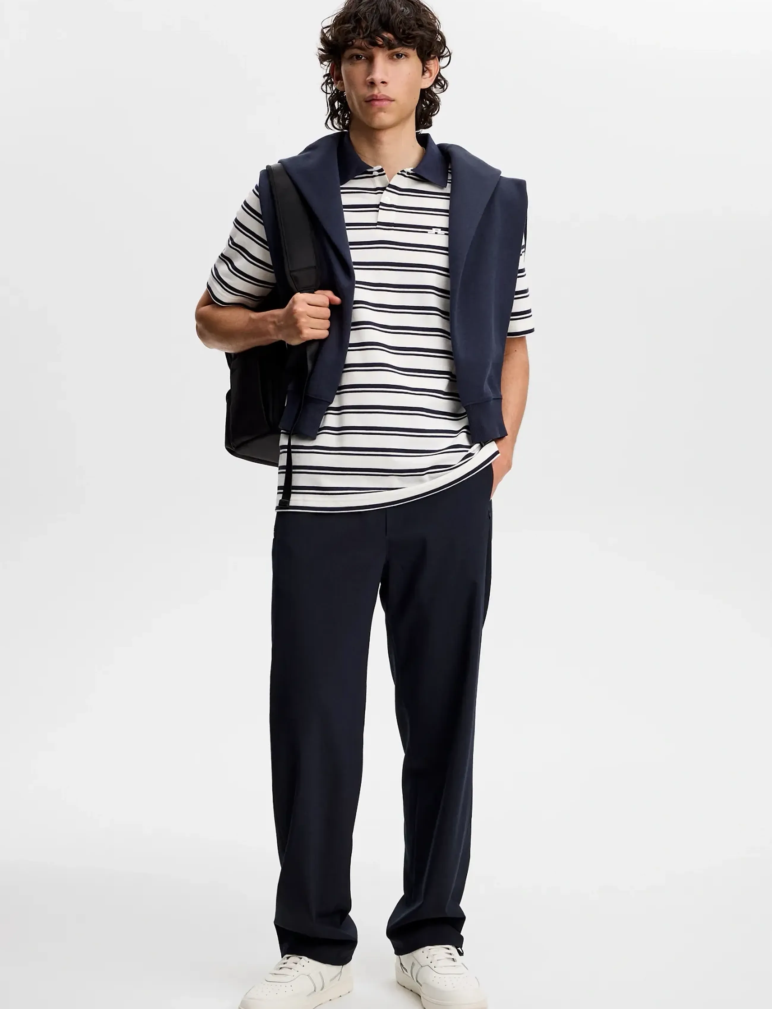 J. Lindeberg - Trond Striped Polo Pique - polos - jl navy - 3