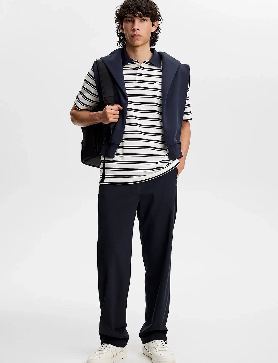 J. Lindeberg - Trond Striped Polo Pique - toppar & t-shirts - jl navy - 3