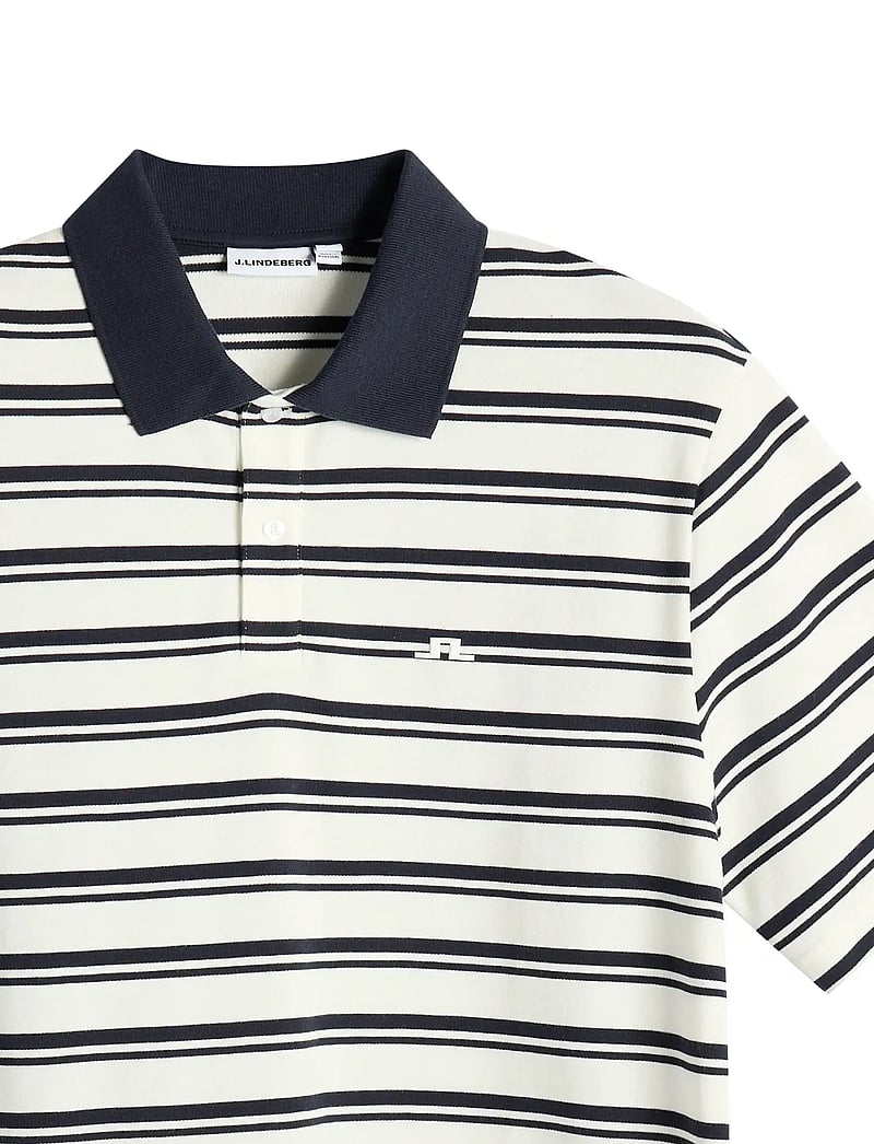 J. Lindeberg - Trond Striped Polo Pique - toppe & t-shirts - jl navy - 5