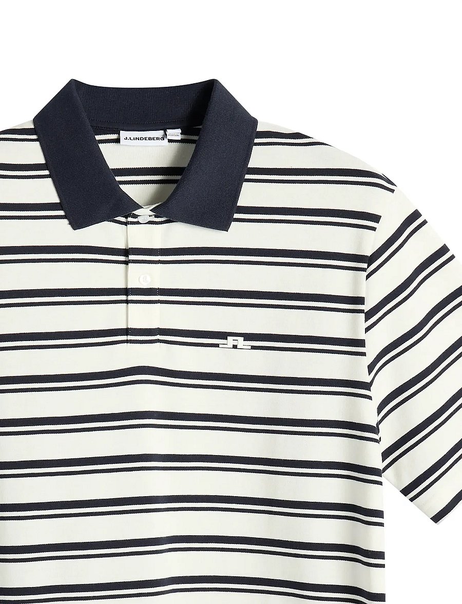 J. Lindeberg - Trond Striped Polo Pique - toppar & t-shirts - jl navy - 5