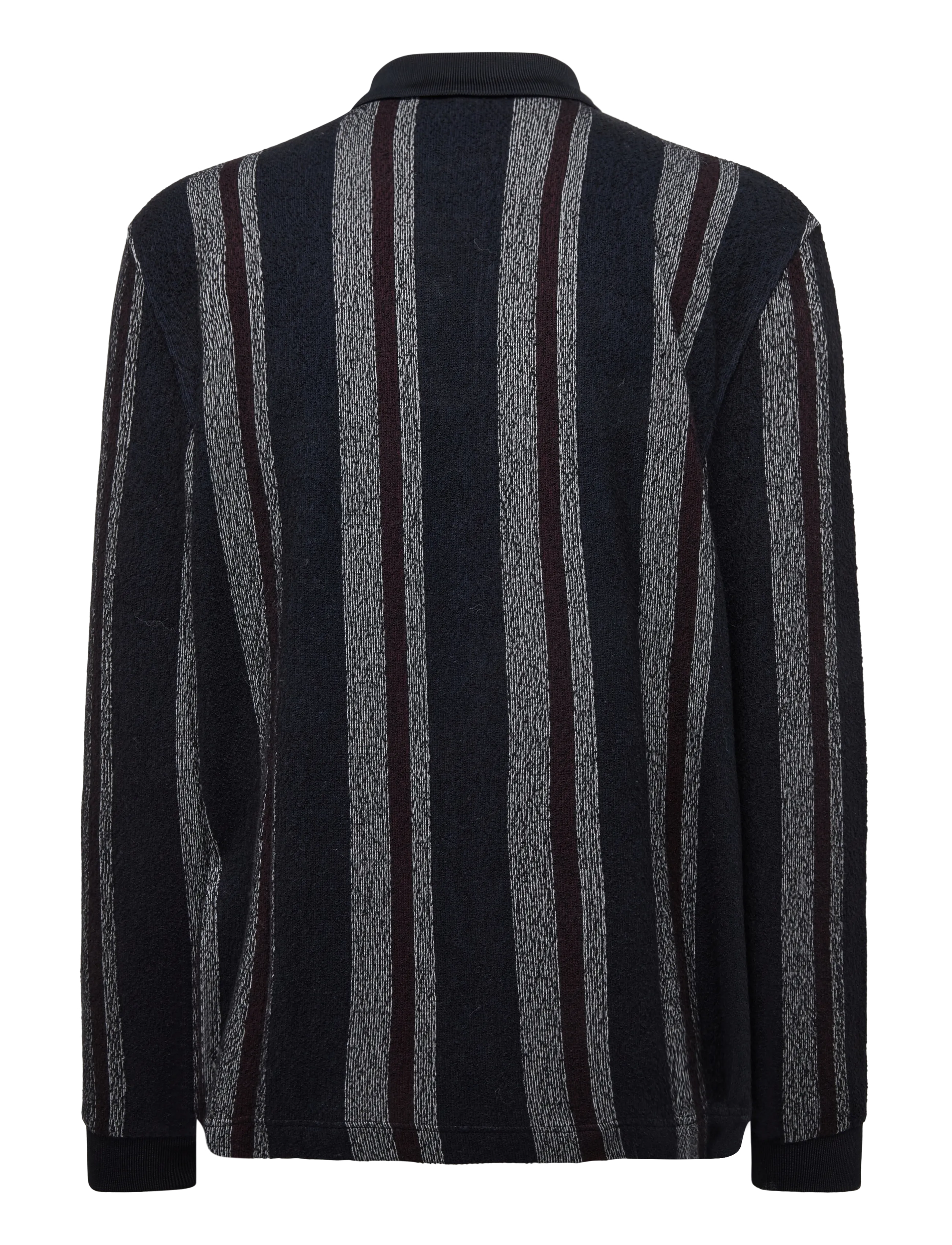 J. Lindeberg - Bergman Jacquard Oversize Polo - pikkade varrukatega kootud polod - garrett polo stripe navy - 1