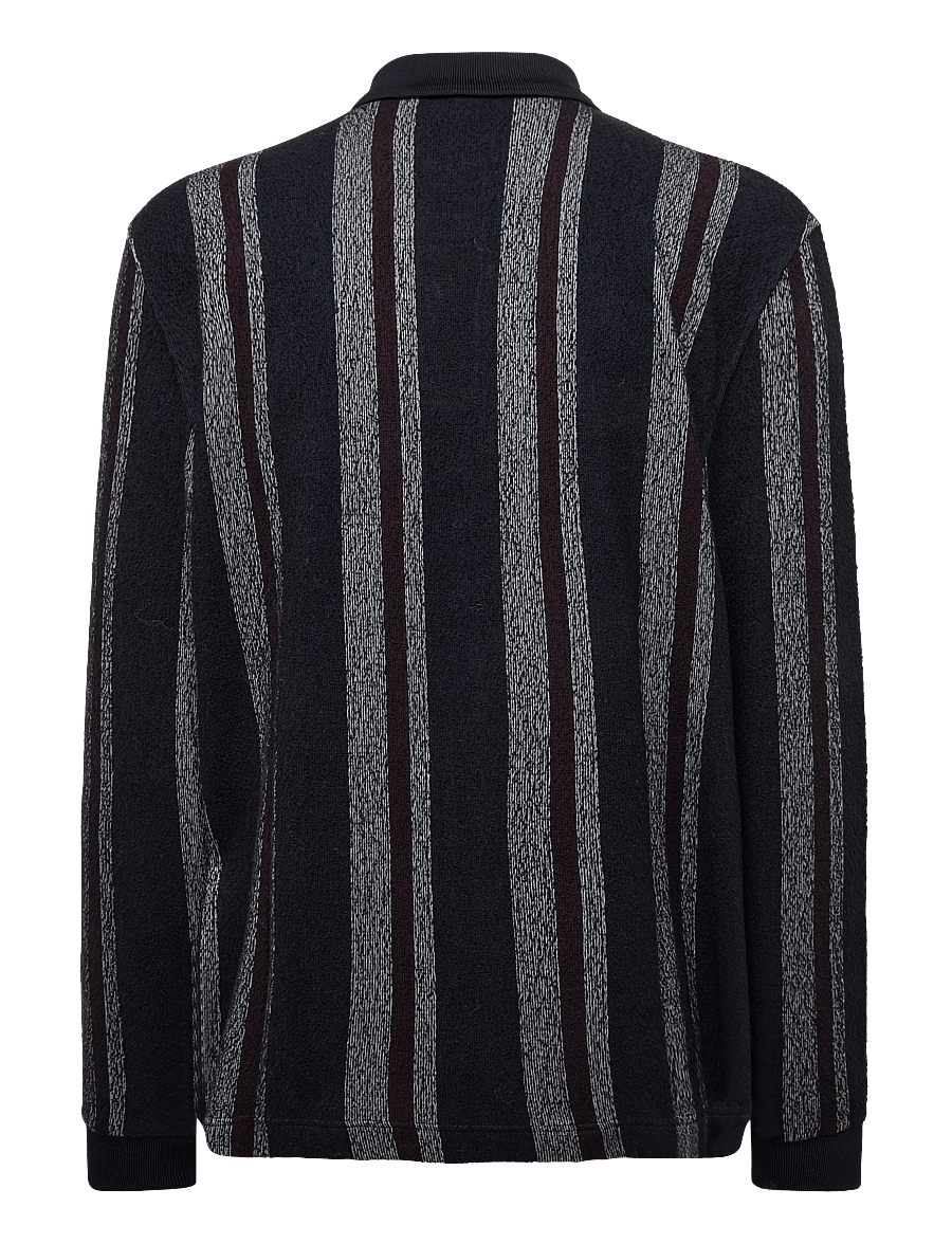 J. Lindeberg - Bergman Jacquard Oversize Polo - pikkade varrukatega kootud polod - garrett polo stripe navy - 1