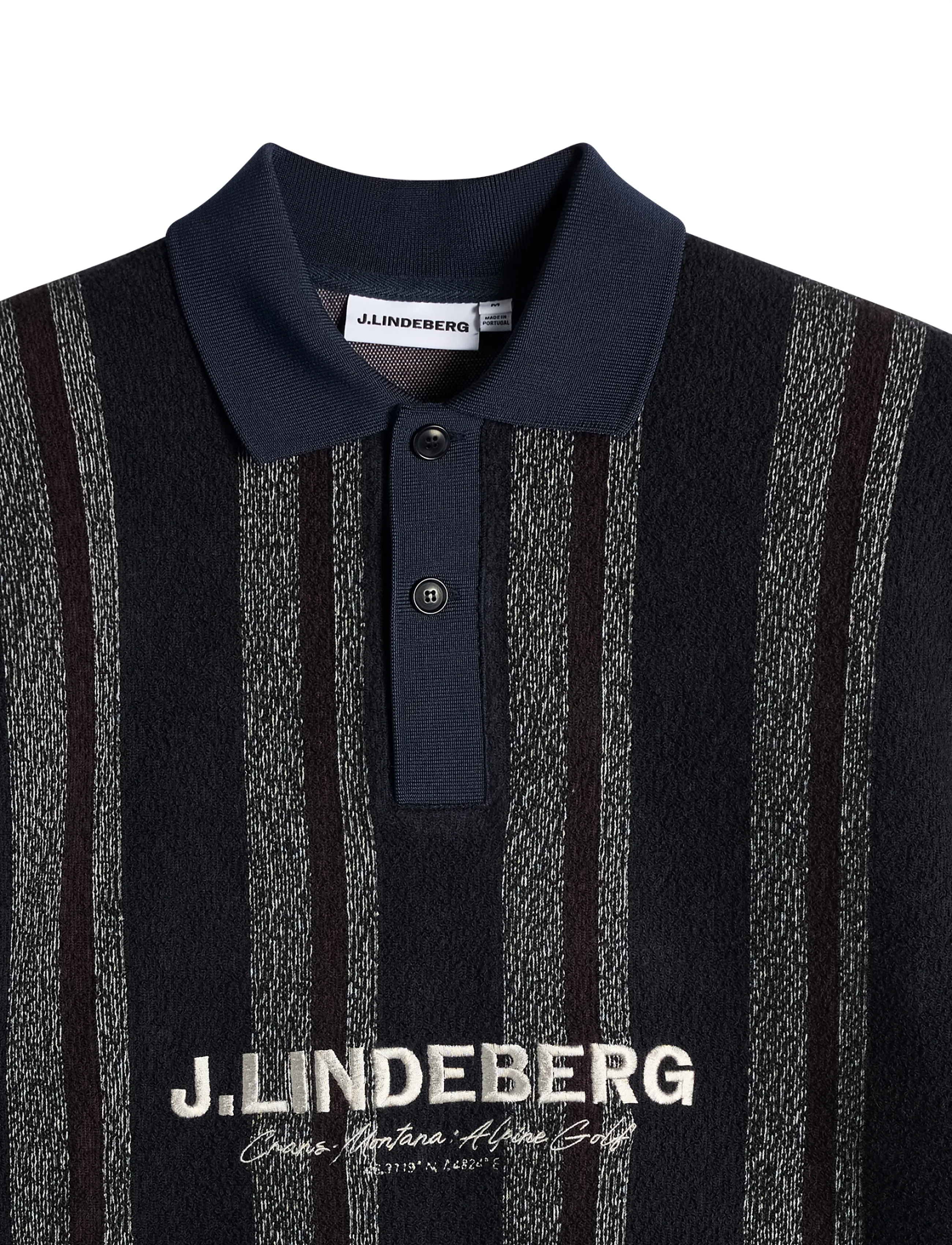 J. Lindeberg - Bergman Jacquard Oversize Polo - garrett polo stripe navy - 1