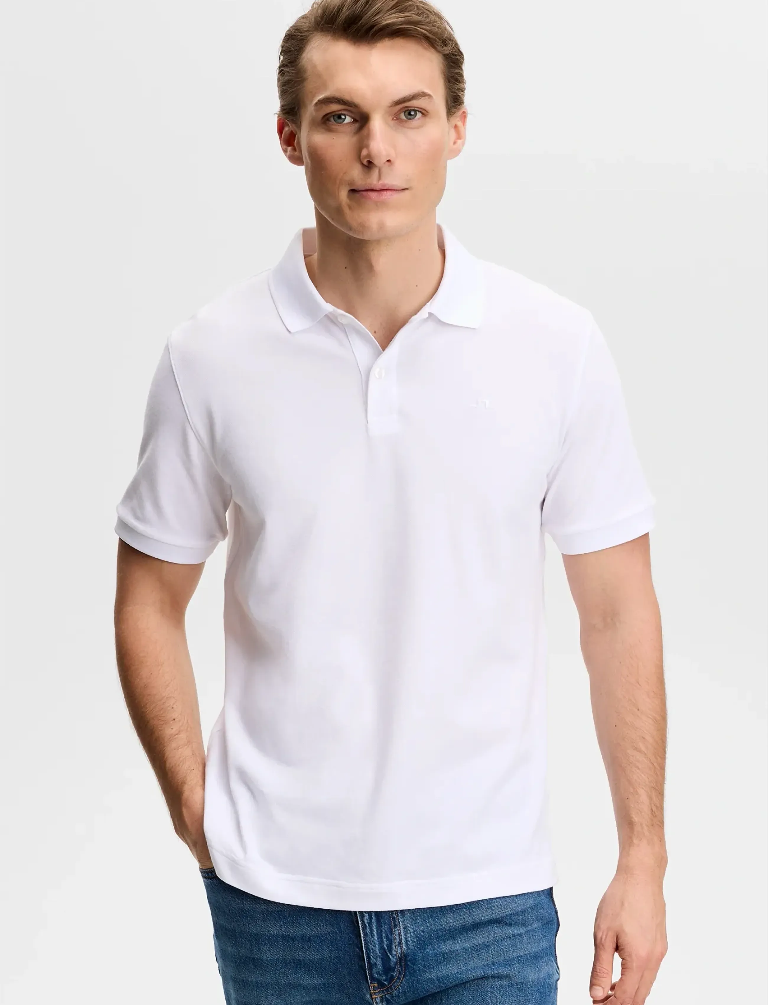J. Lindeberg Verse Polo, M, Polos, Weiß - Short-sleeved, Männerswear