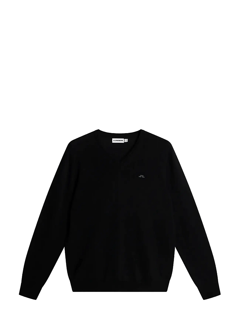 J. Lindeberg - Lymann Knitted Sweater - v-kaelusega kudumid - black - 1