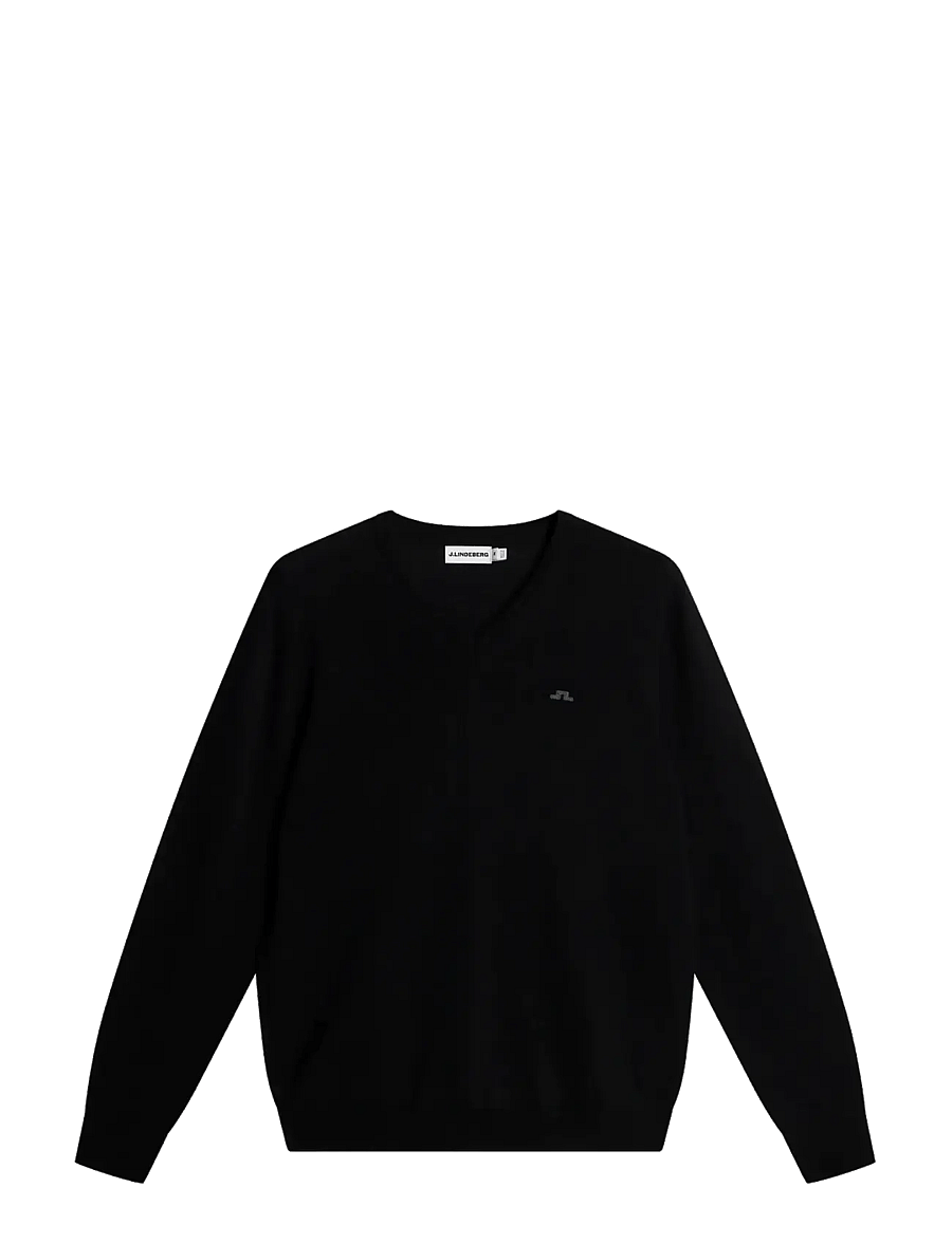 J. Lindeberg - Lymann Knitted Sweater - swetry w serek - black - 1
