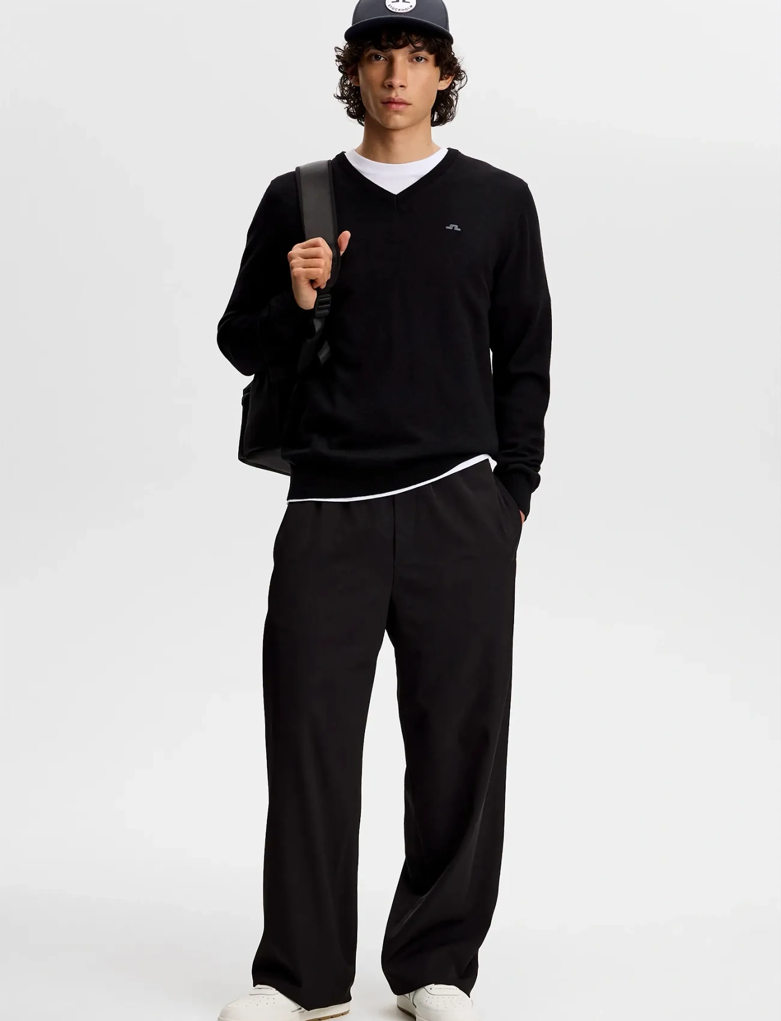 J. Lindeberg - Lymann Knitted Sweater - knitted v-necks - black - 3