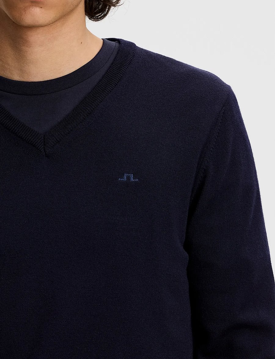 J. Lindeberg - Lymann Knitted Sweater - v-ringat - jl navy - 3