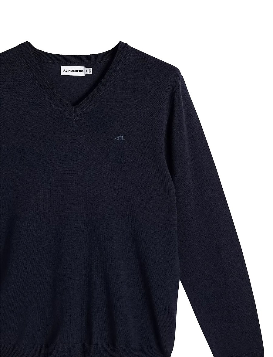 J. Lindeberg - Lymann Knitted Sweater - v-ringat - jl navy - 4