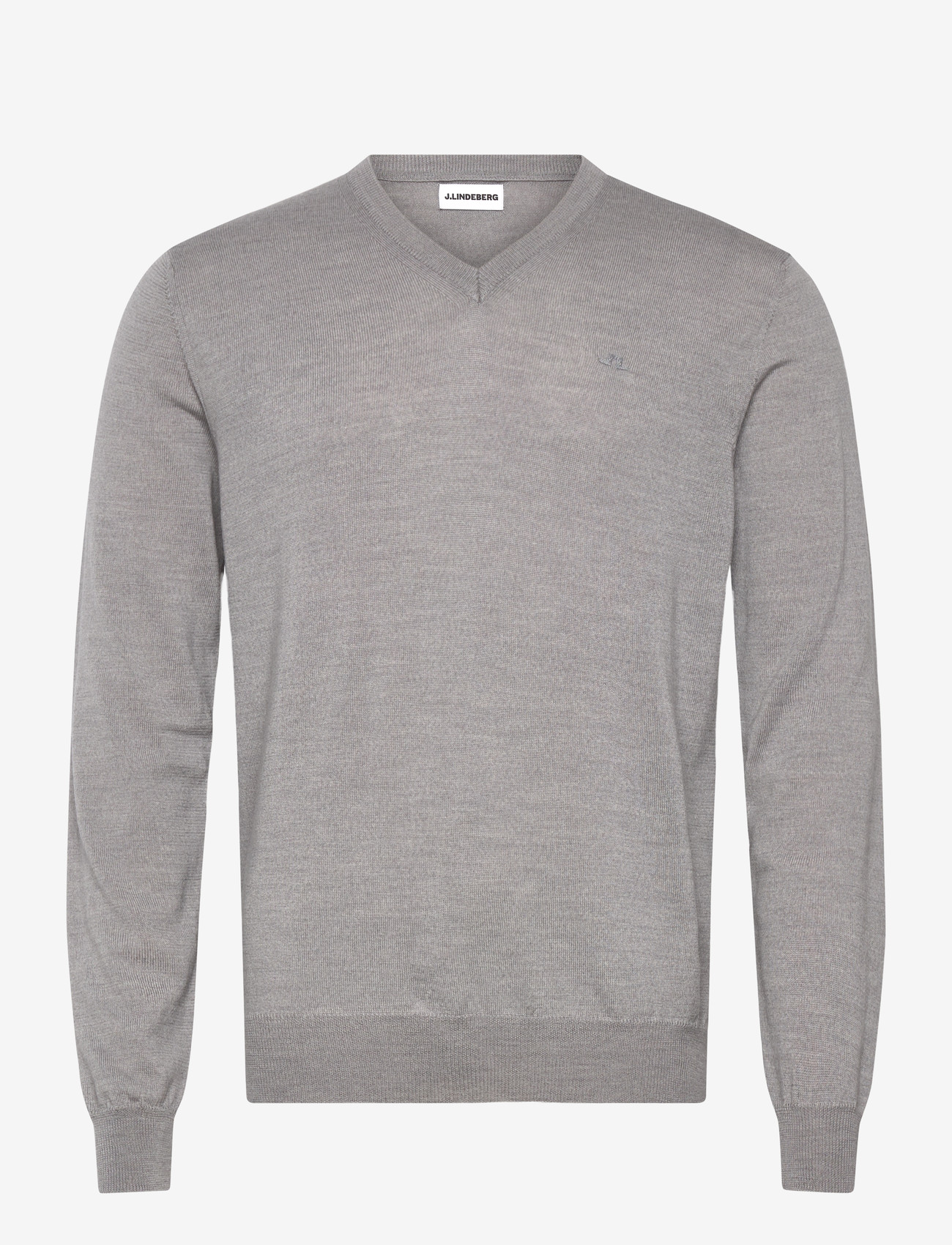 J. Lindeberg - Lymann Knitted Sweater - v-ringat - light grey melange - 1