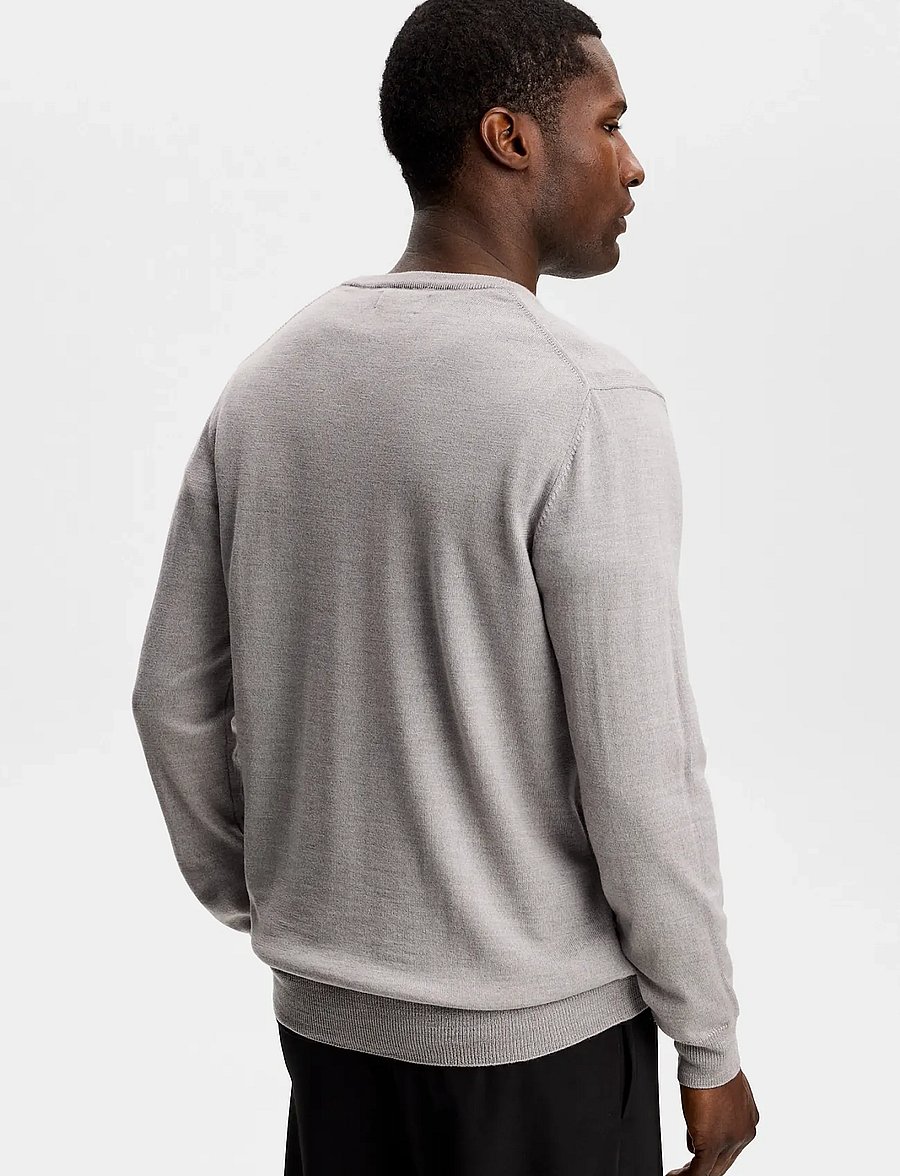 J. Lindeberg - Lymann Knitted Sweater - v-hals - light grey melange - 3