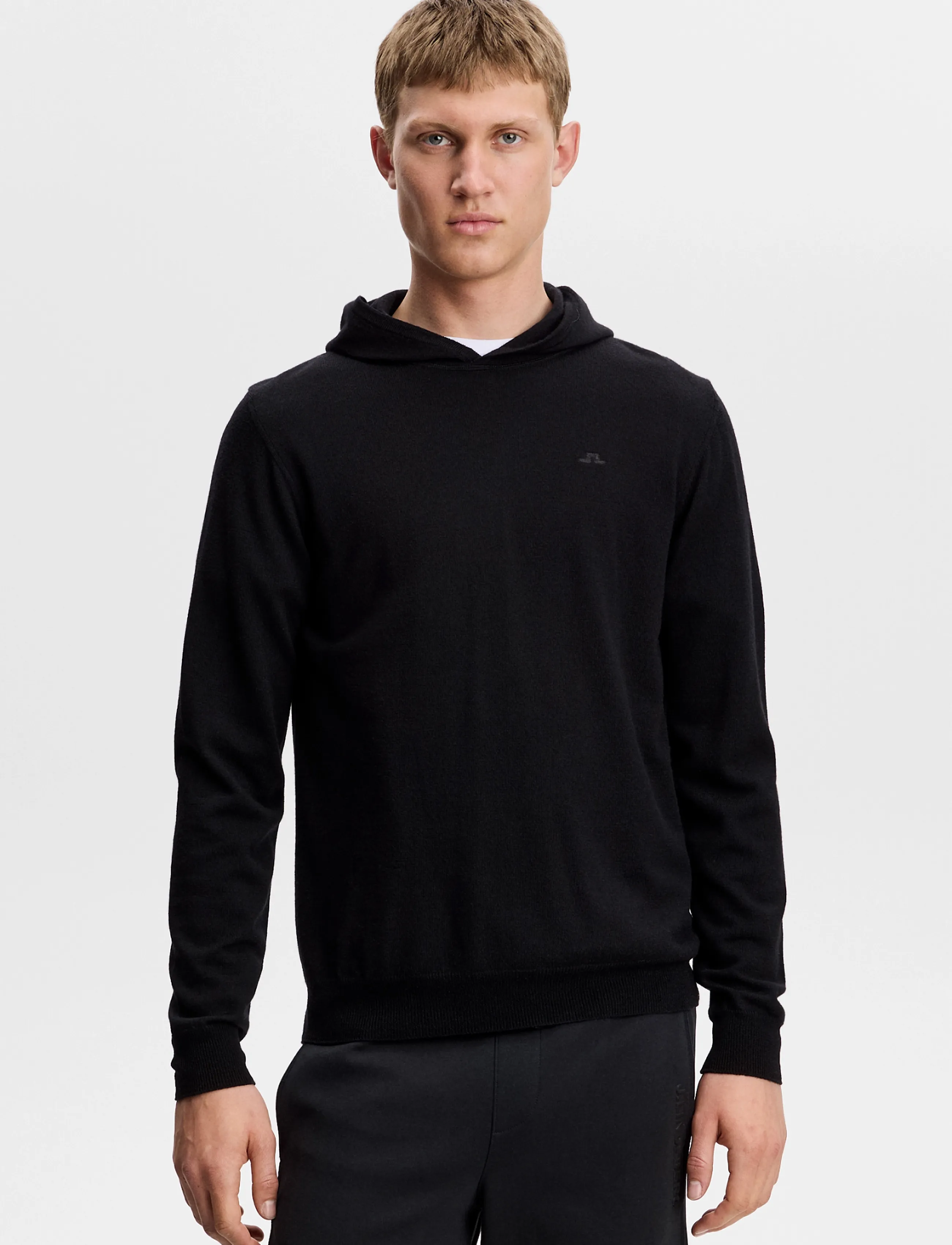 J. Lindeberg Karl Merino Hoodie - Streetstyle - BLACK / black