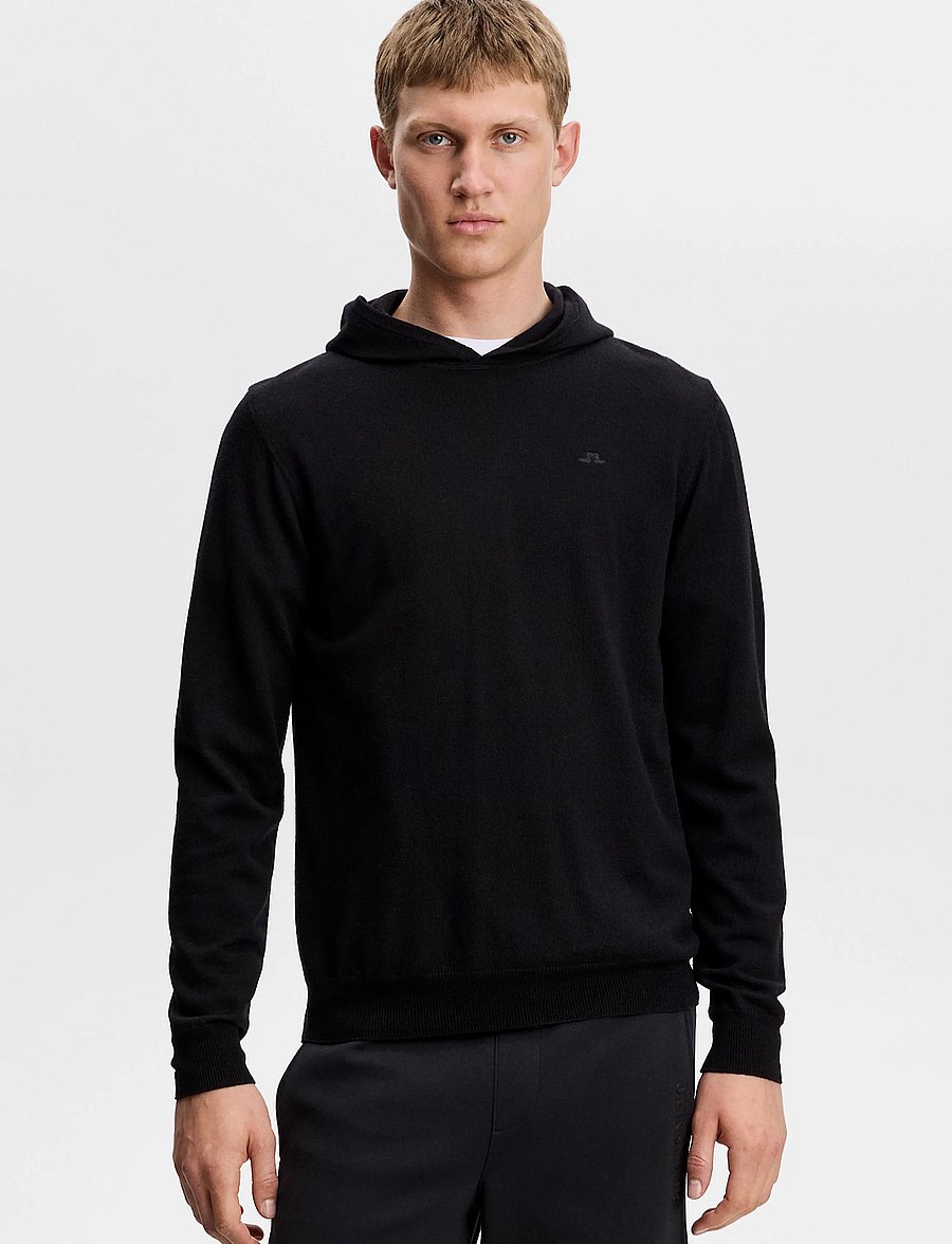J. Lindeberg - Karl Merino Hoodie - hættetrøjer - black - 0