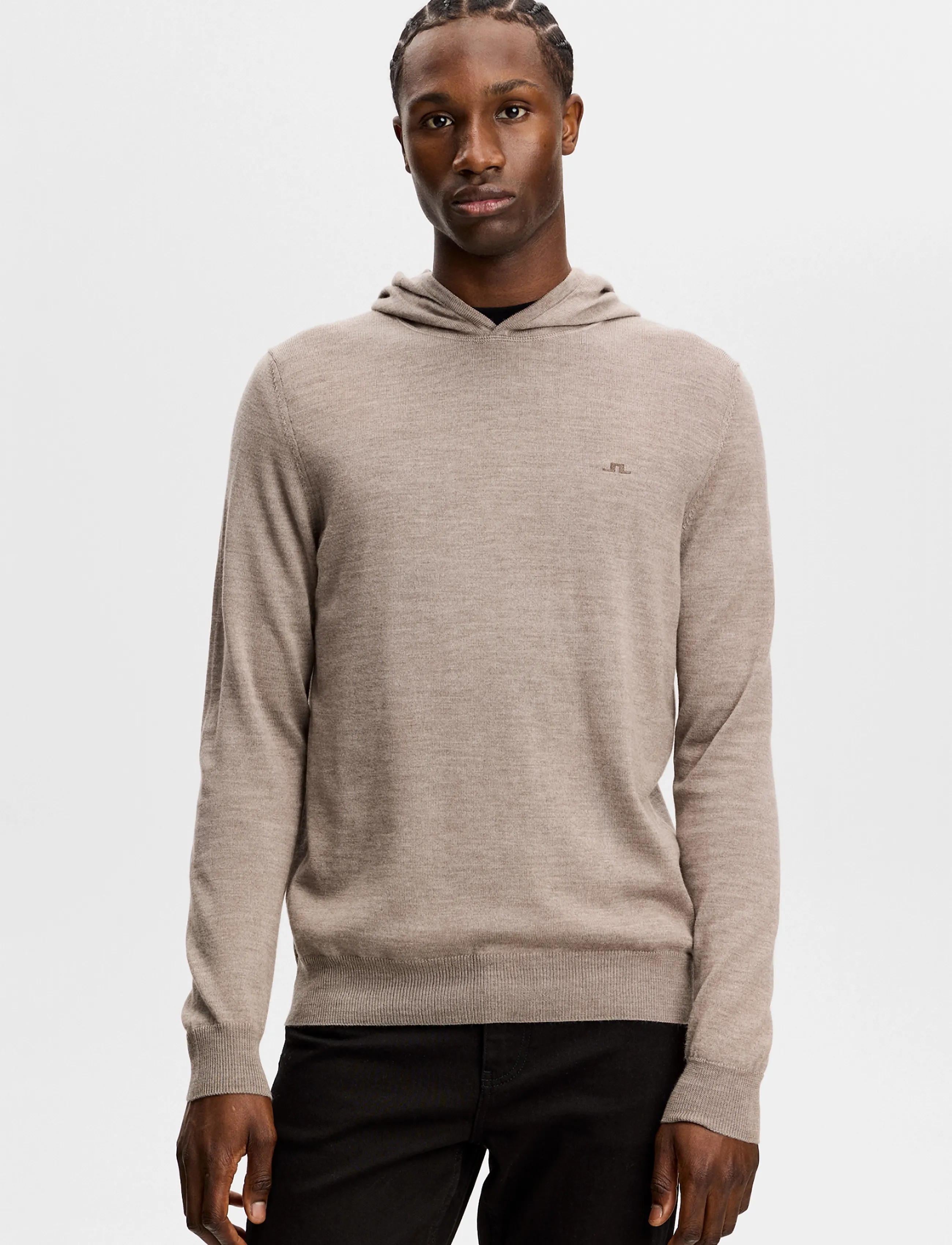 J. Lindeberg Karl Merino Hoodie - J.Lindeberg - BRINDLE MELANGE / beige