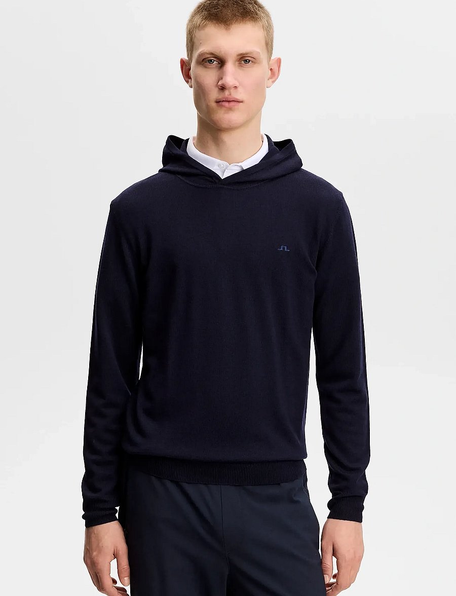 J. Lindeberg - Karl Merino Hoodie - hættetrøjer - jl navy - 0