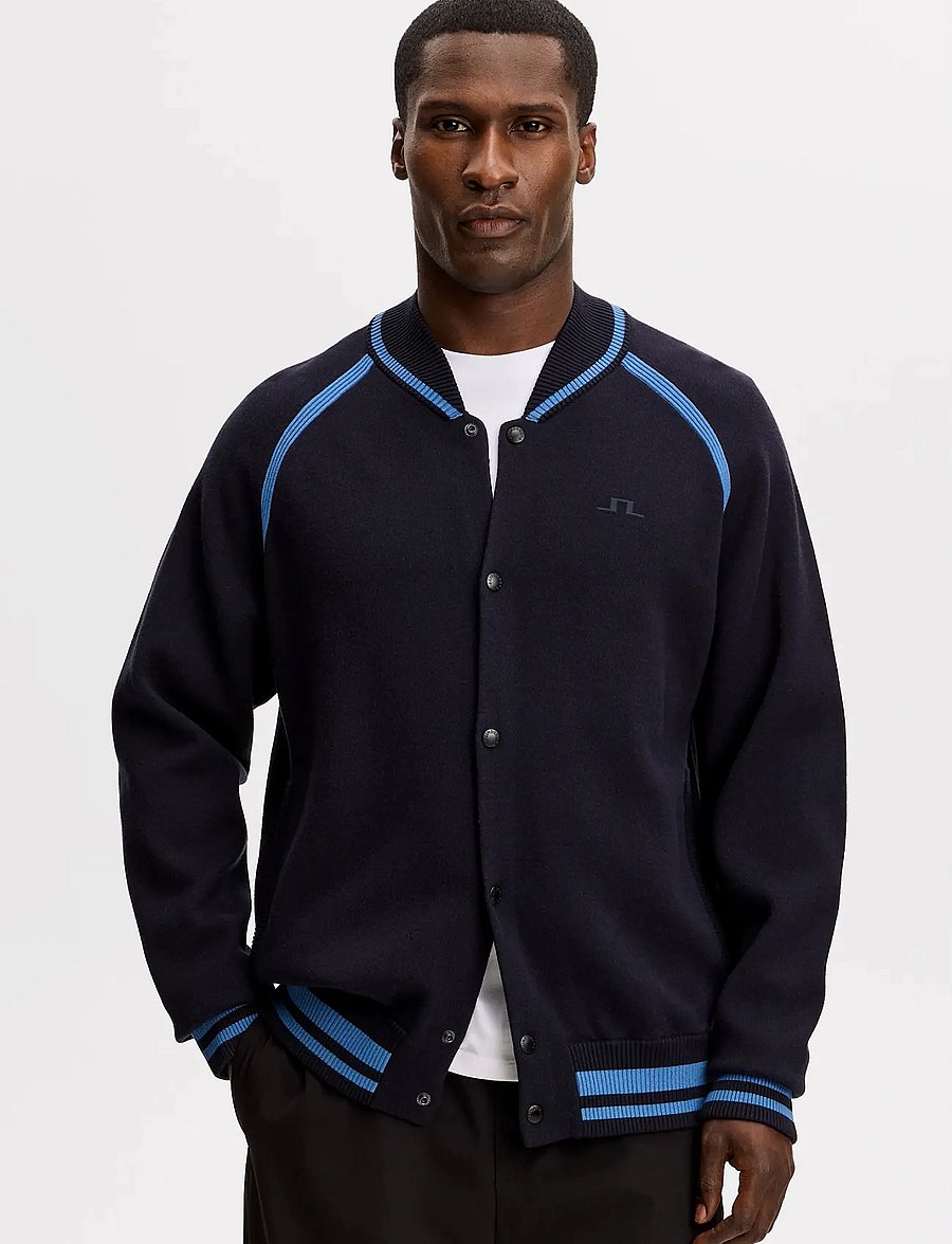 J. Lindeberg - Stanley Jacquard Knit Bomber - bomber jakke - jl navy - 0