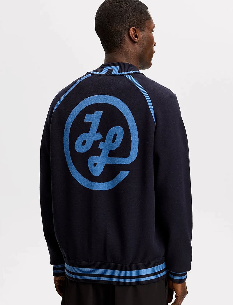 J. Lindeberg - Stanley Jacquard Knit Bomber - vårjackor - jl navy - 3
