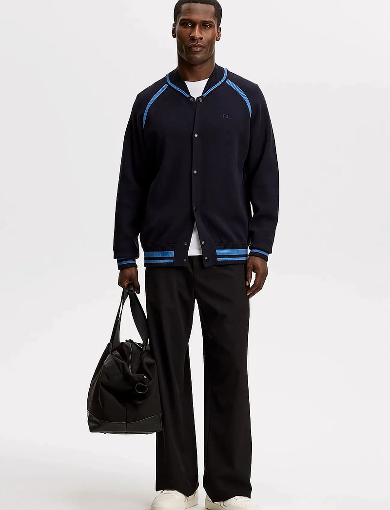 J. Lindeberg - Stanley Jacquard Knit Bomber - vårjackor - jl navy - 4