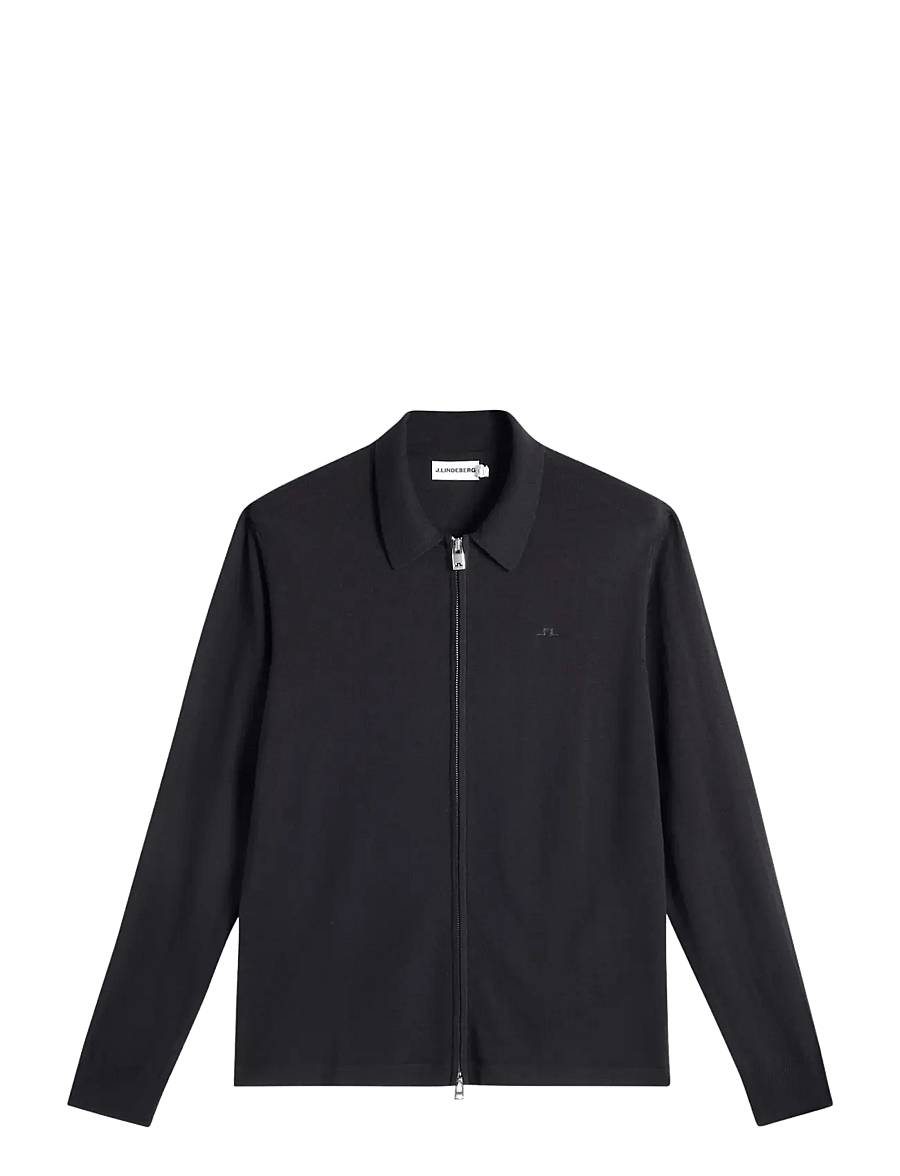 J. Lindeberg - Kaleb Merino Cardigan - cardigans - black - 1