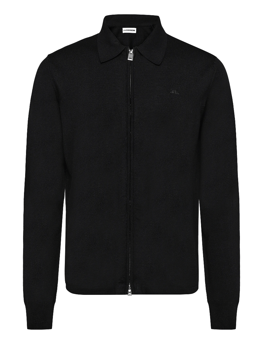 J. Lindeberg - Kaleb Merino Cardigan - cardigans - black - 1
