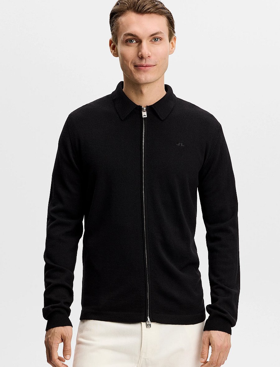 J. Lindeberg - Kaleb Merino Cardigan - cardigans - black - 0