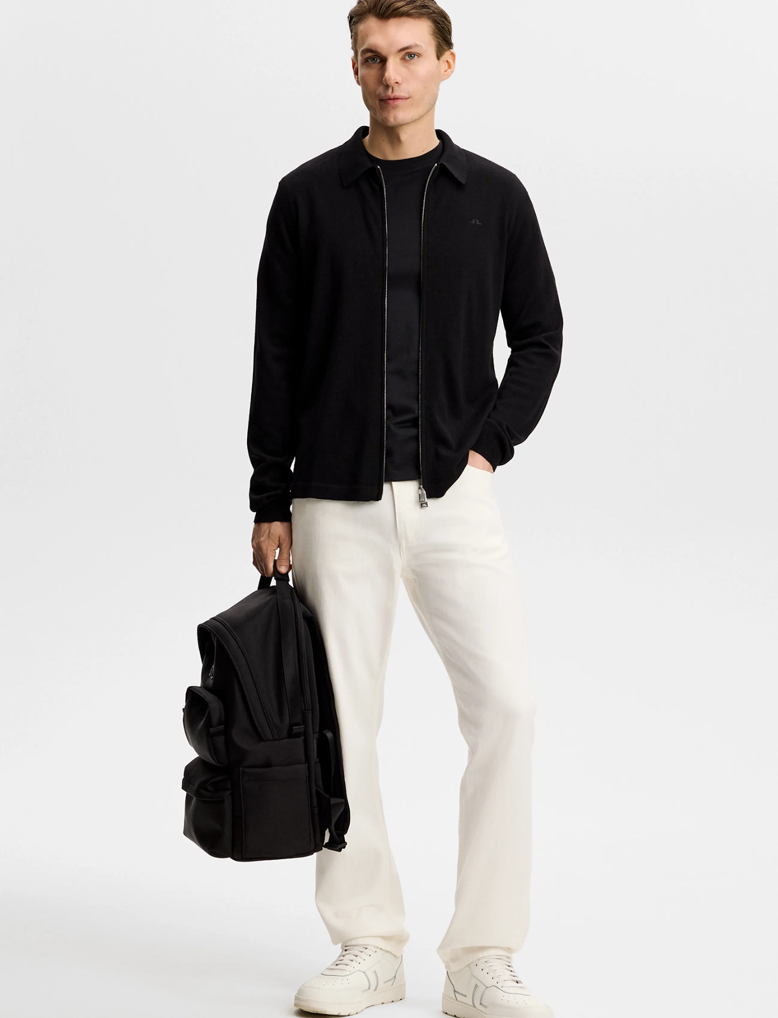 J. Lindeberg - Kaleb Merino Cardigan - cardigans - black - 3