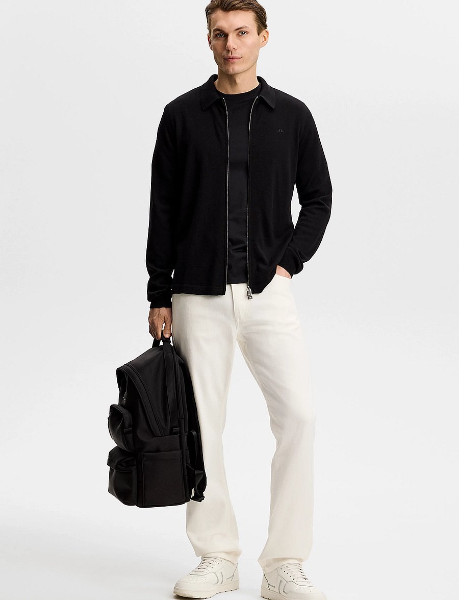 J. Lindeberg - Kaleb Merino Cardigan - cardigans - black - 3