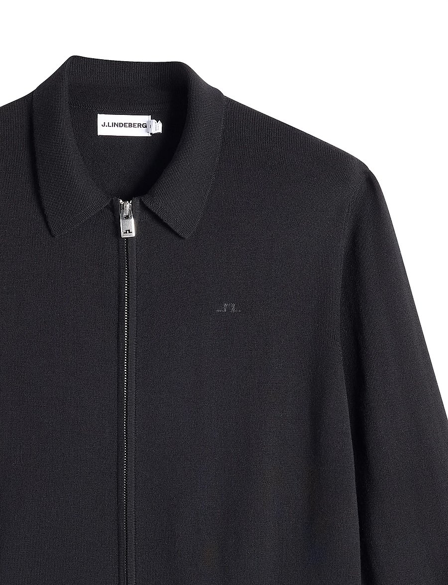 J. Lindeberg - Kaleb Merino Cardigan - cardigans - black - 5