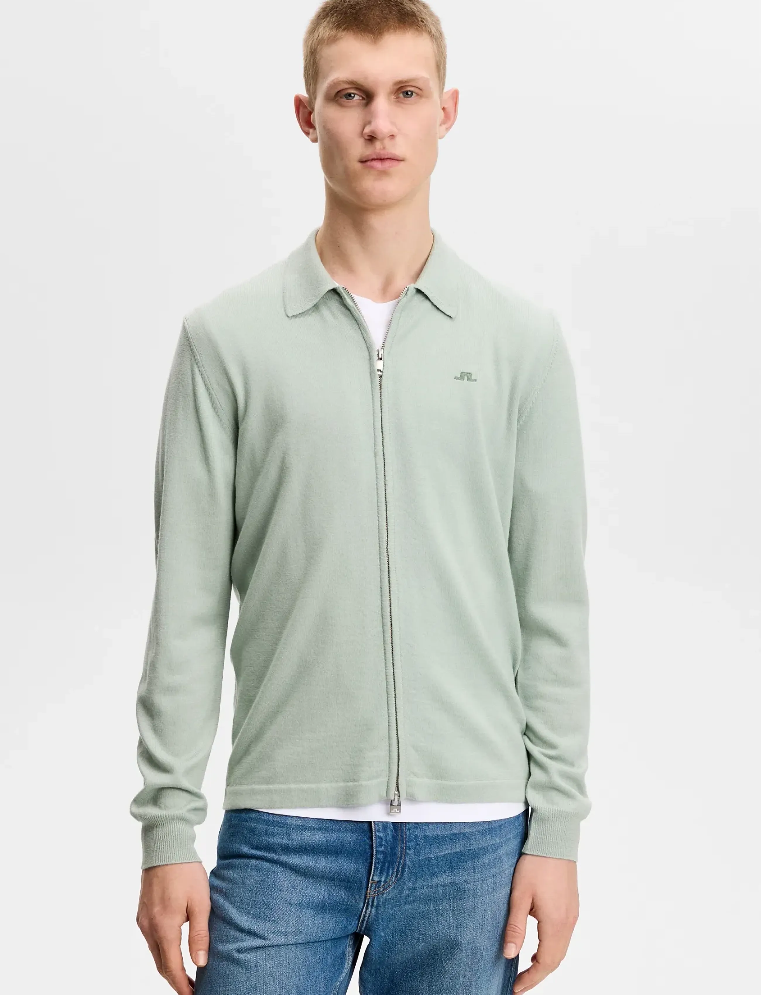 J. Lindeberg Kaleb Merino Cardigan, XL, Green, Strik > Cardigans, Herre