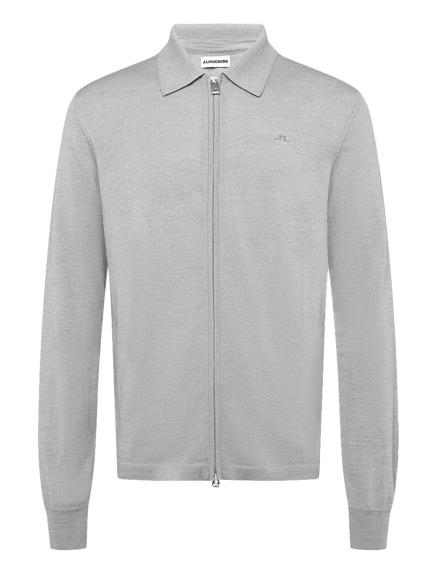 J. Lindeberg - Kaleb Merino Cardigan - cardigans - light grey melange - 1