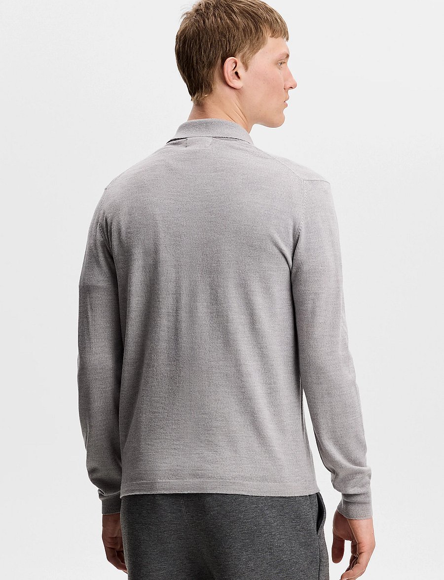 J. Lindeberg - Kaleb Merino Cardigan - koftor - light grey melange - 2
