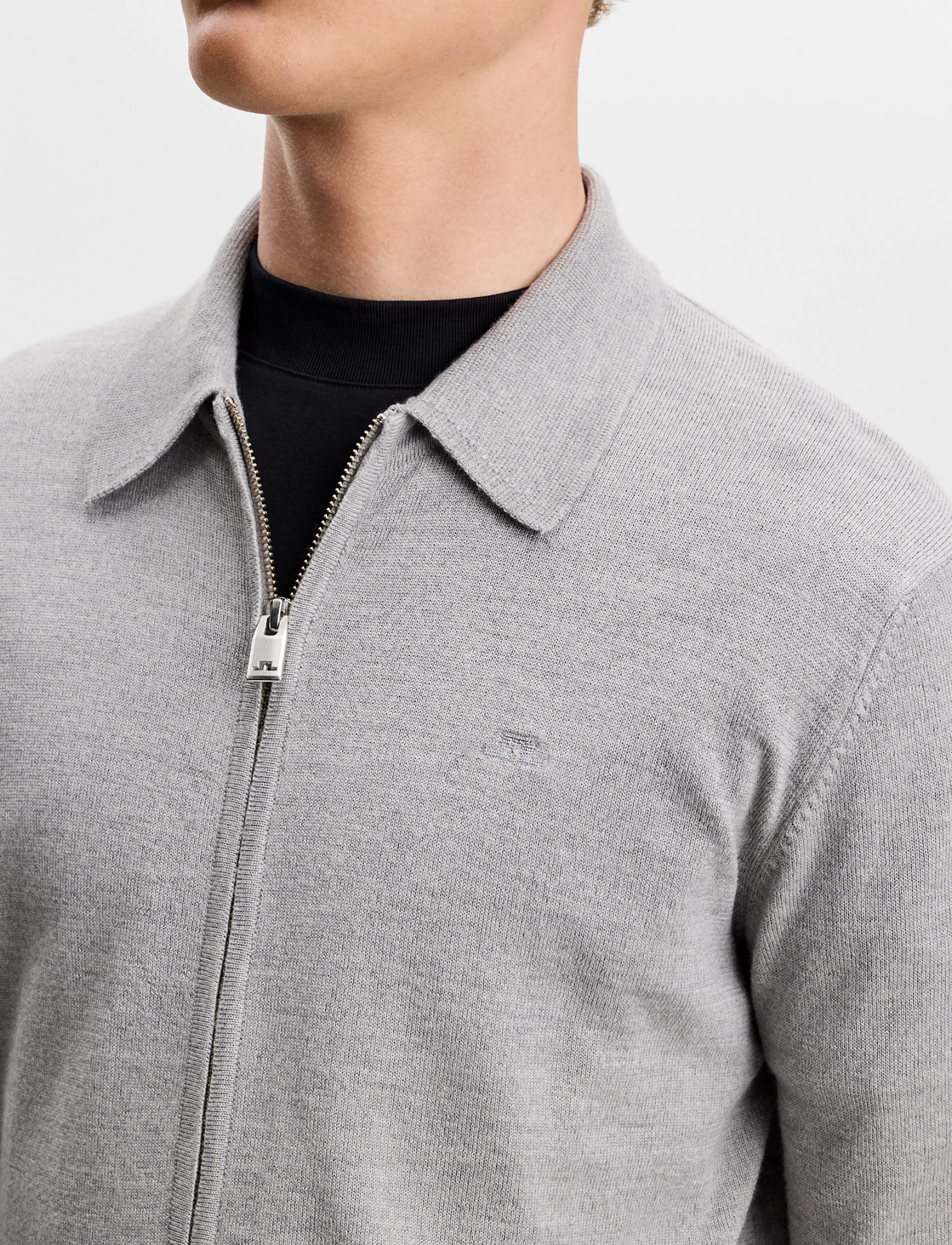 J. Lindeberg - Kaleb Merino Cardigan - cardigans - light grey melange - 4