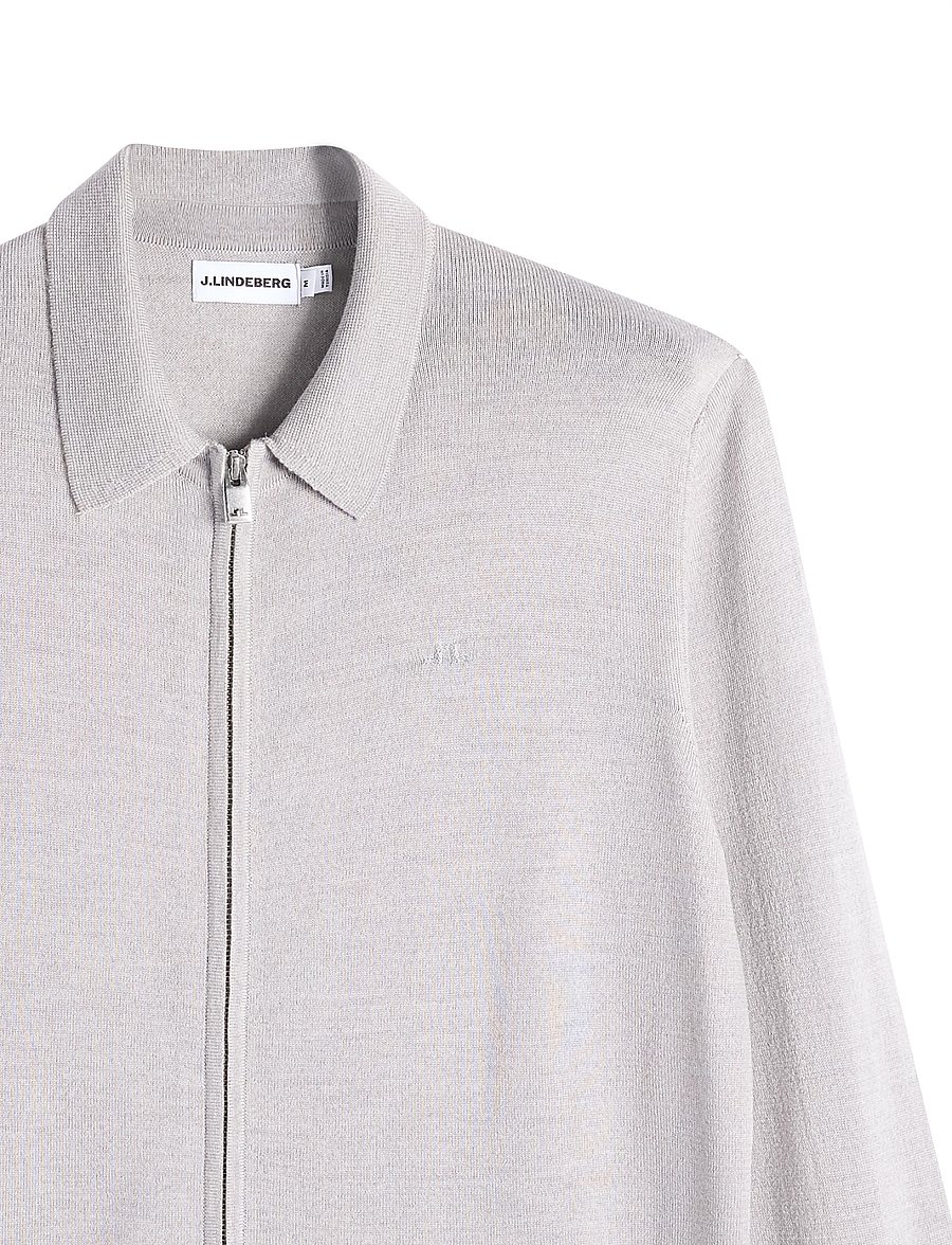 J. Lindeberg - Kaleb Merino Cardigan - koftor - light grey melange - 5