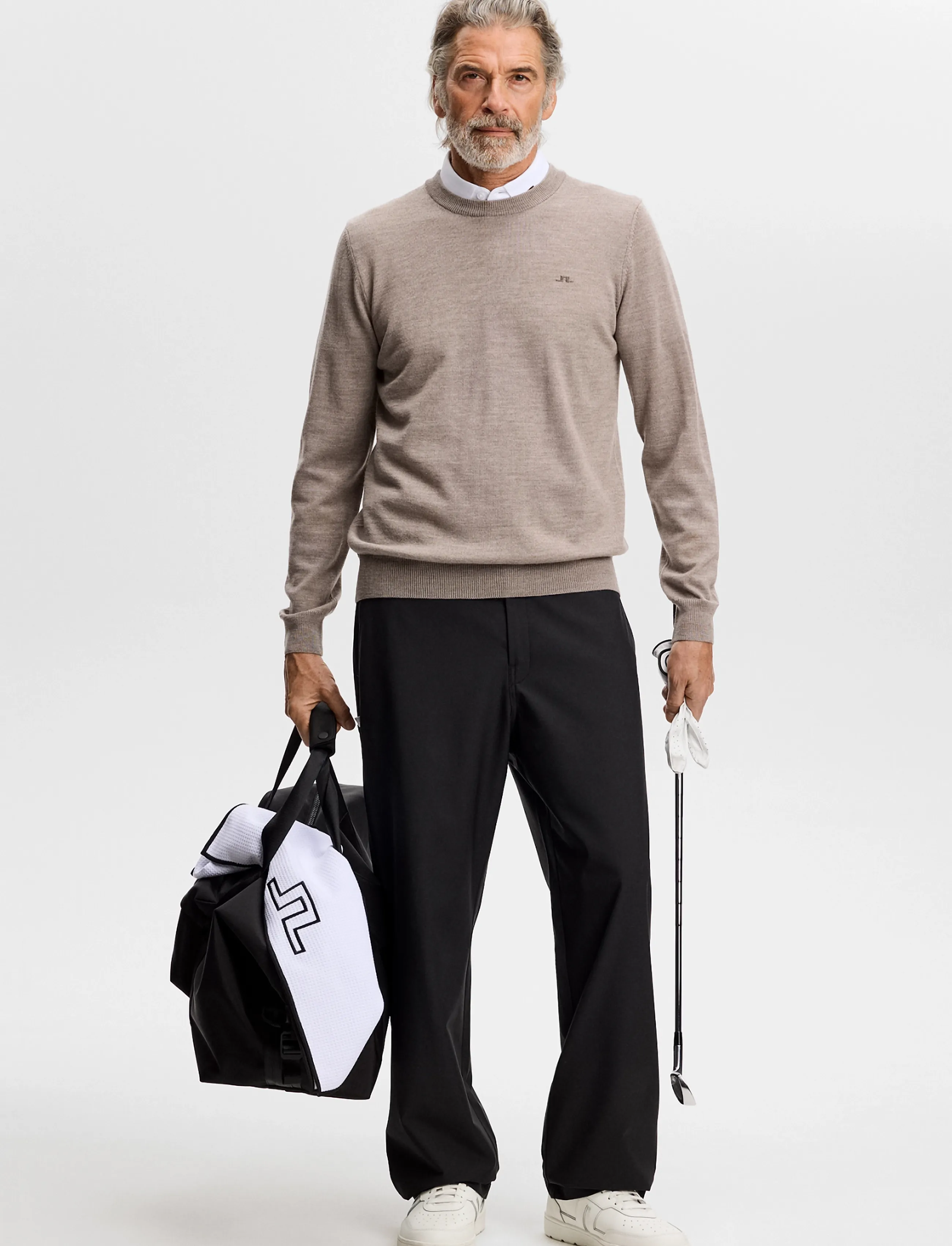 J. Lindeberg - Keane Merino Crew Neck - rundhalsad - brindle melange - 3
