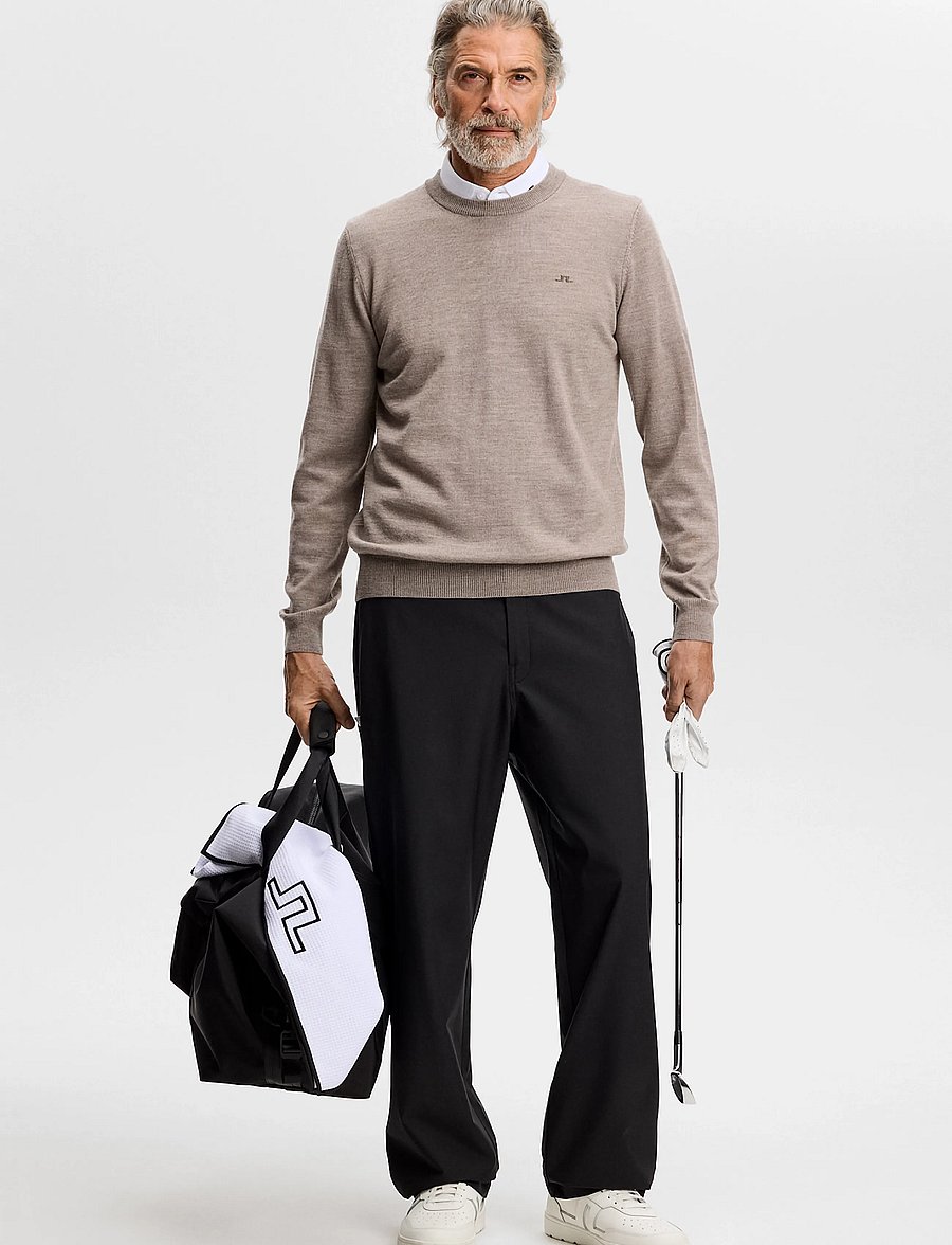 J. Lindeberg - Keane Merino Crew Neck - megztiniai su apvalia apykakle - brindle melange - 4