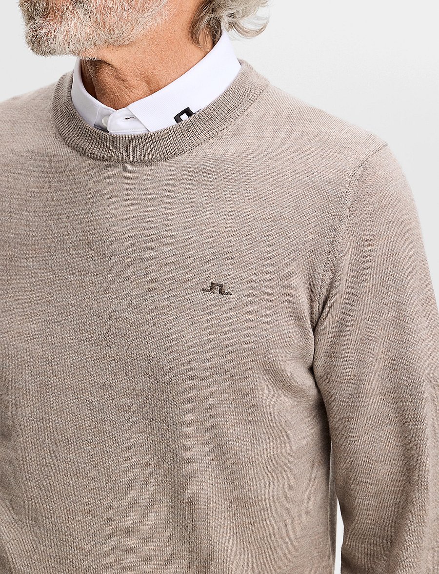 J. Lindeberg - Keane Merino Crew Neck - megztiniai su apvalia apykakle - brindle melange - 5
