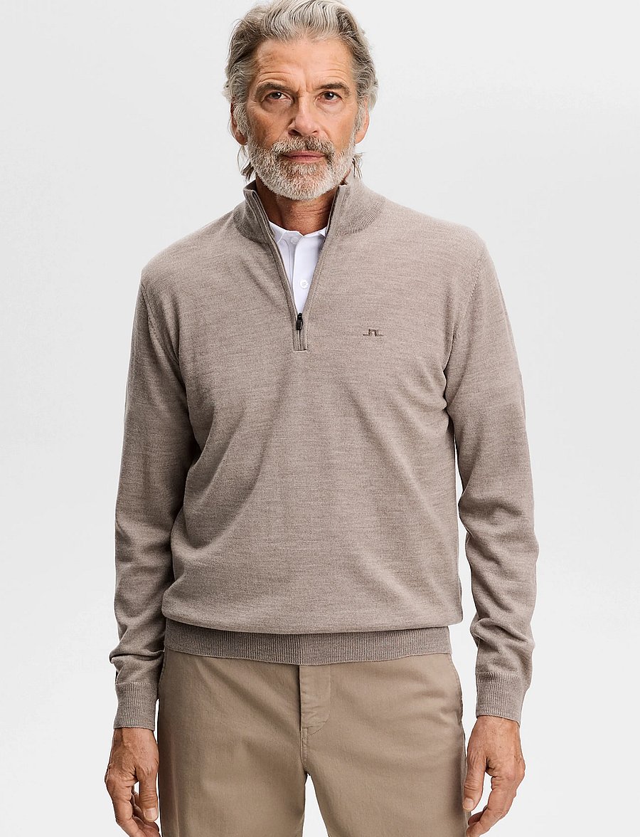 J. Lindeberg - Kiyan Quarter Zip Sweater - pullover mit halbem reißverschluss - brindle melange - 0