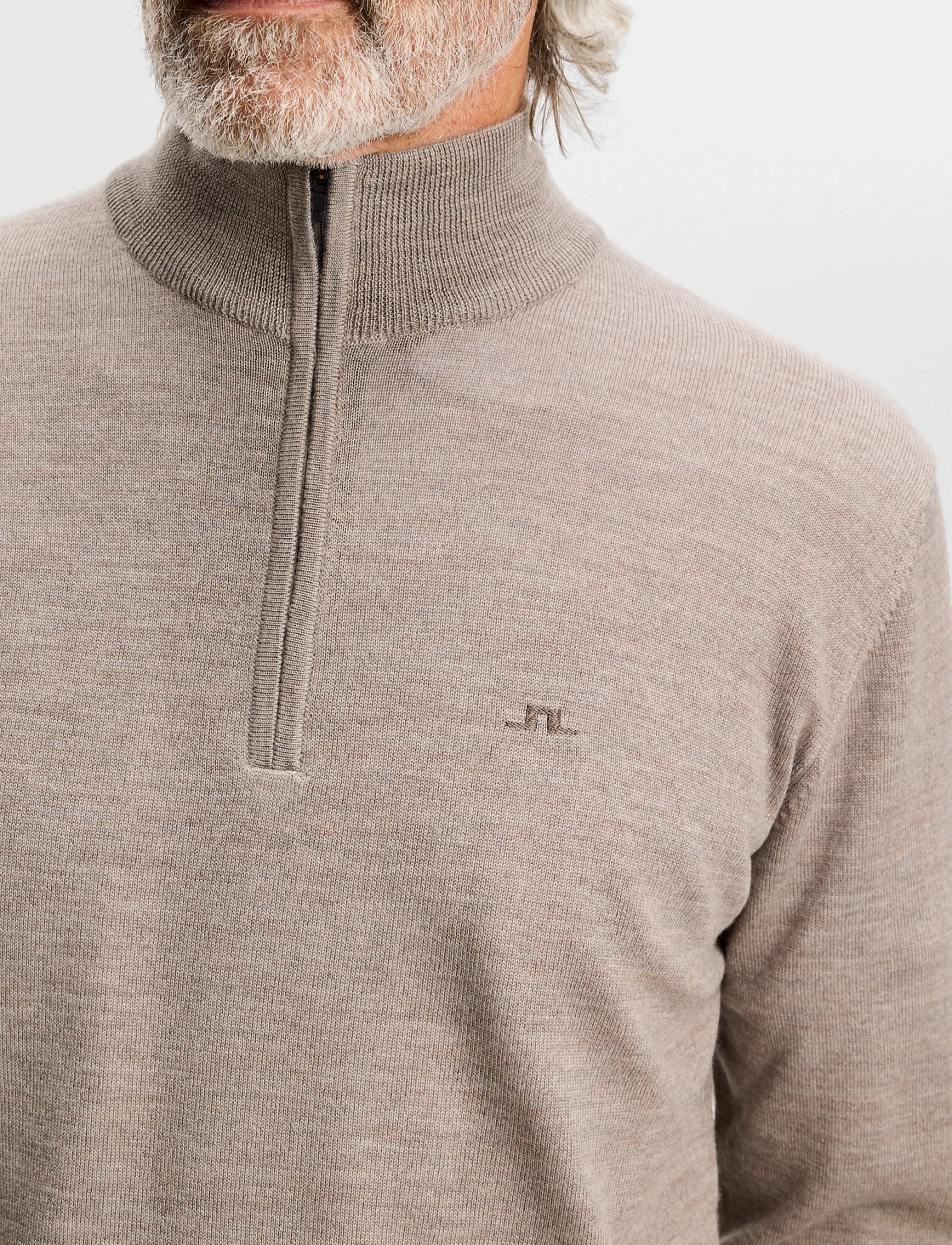 J. Lindeberg - Kiyan Quarter Zip Sweater - half zip-tröjor - brindle melange - 4