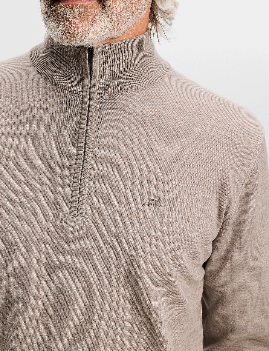 J. Lindeberg - Kiyan Quarter Zip Sweater - pullover mit halbem reißverschluss - brindle melange - 4