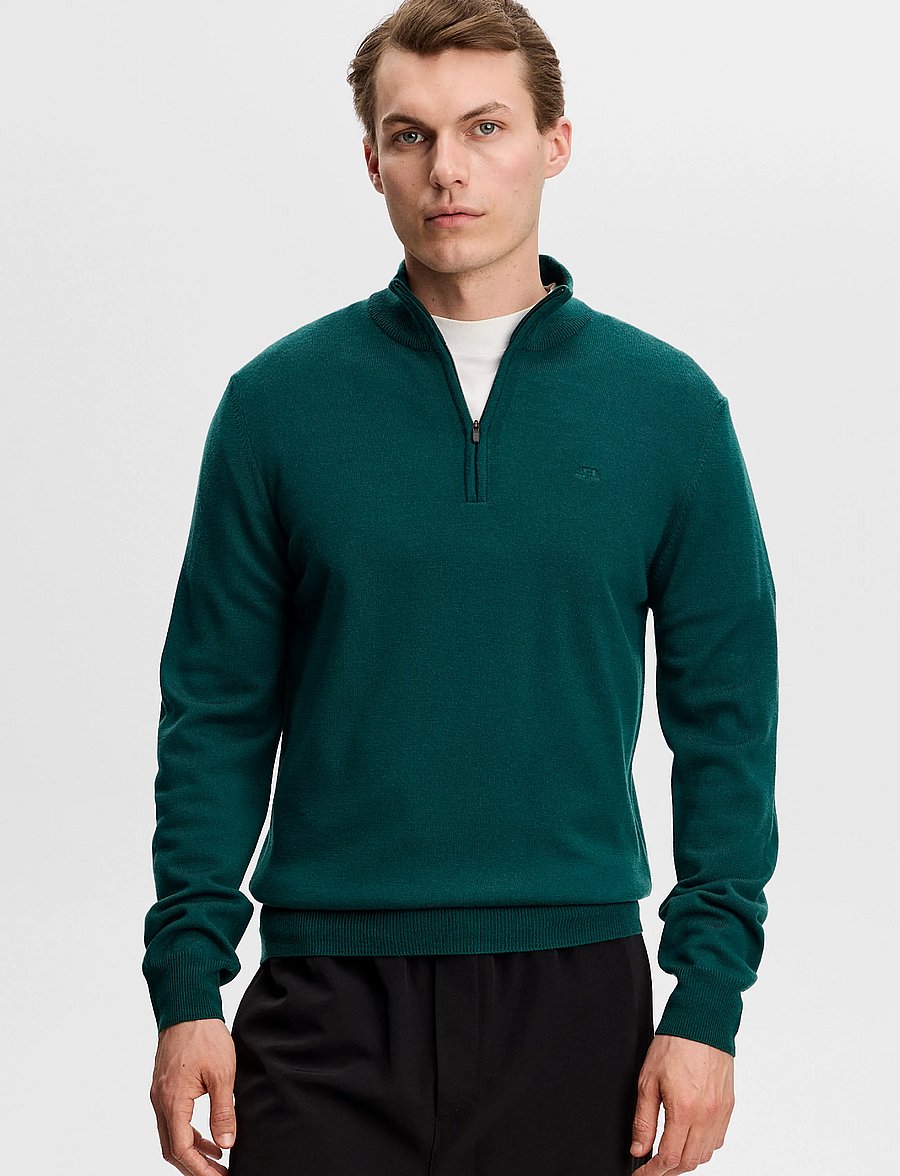 J. Lindeberg - Kiyan Quarter Zip Sweater - pullover mit halbem reißverschluss - forest biome - 0