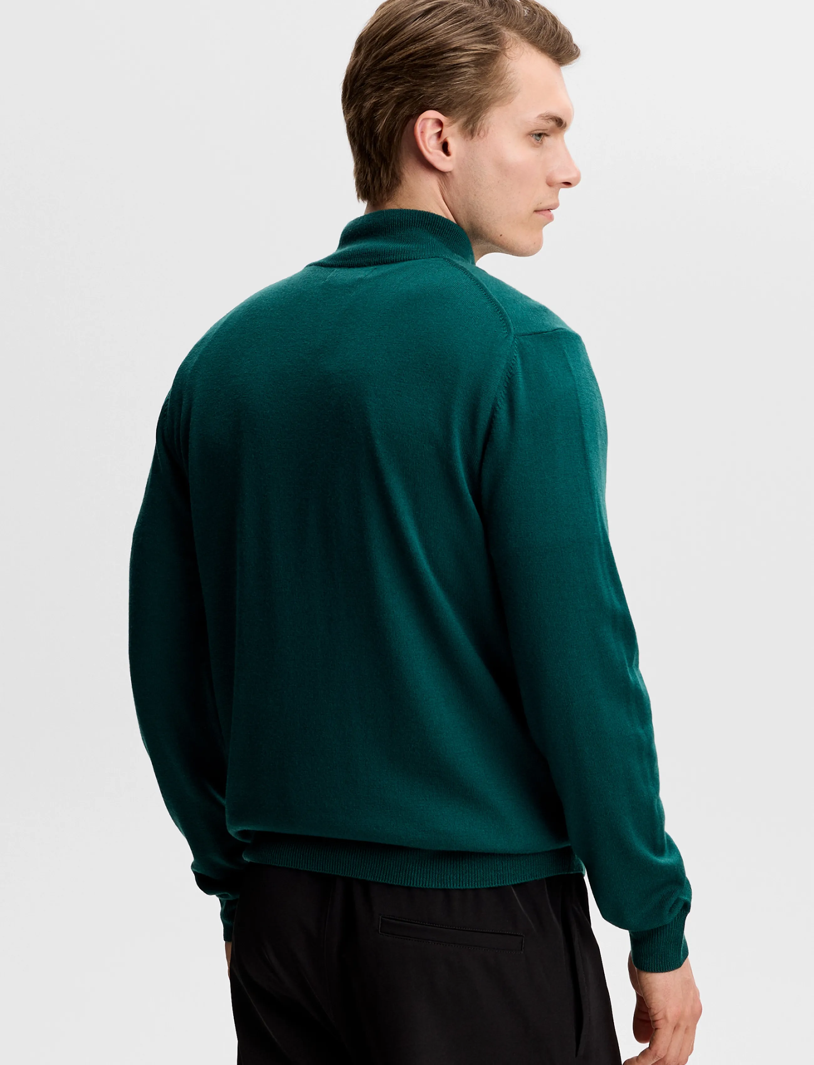 J. Lindeberg - Kiyan Quarter Zip Sweater - halfzip strik - forest biome - 2