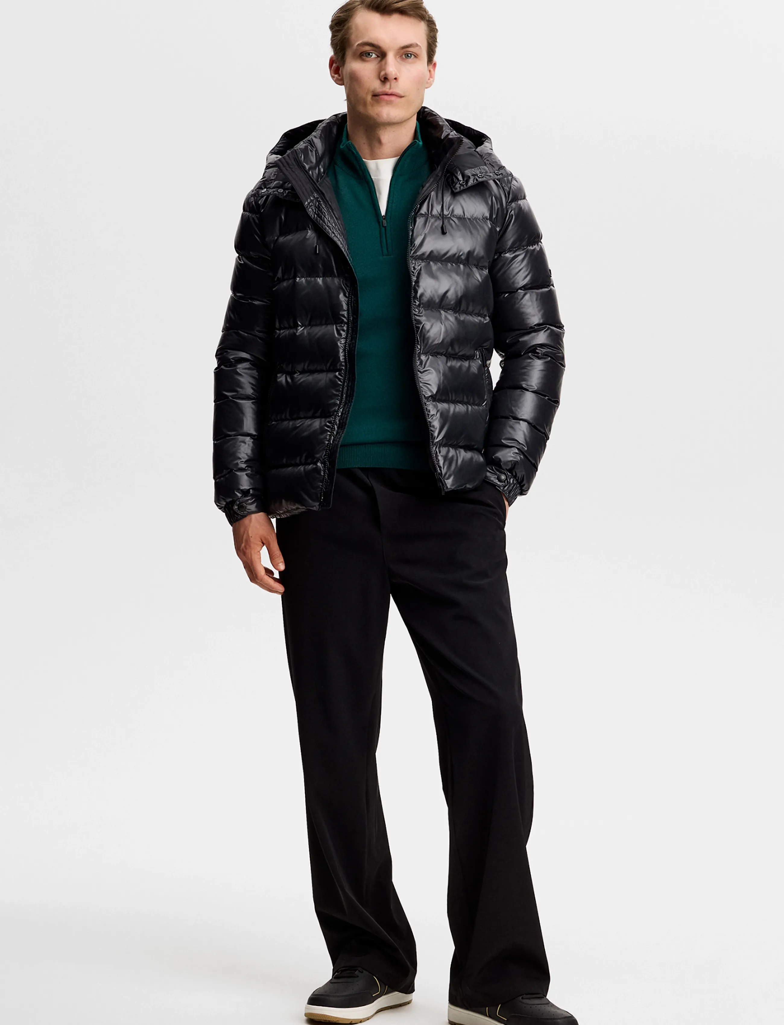 J. Lindeberg - Kiyan Quarter Zip Sweater - halfzip strik - forest biome - 3