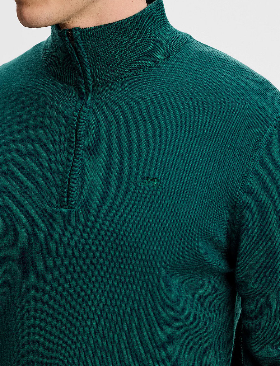 J. Lindeberg - Kiyan Quarter Zip Sweater - pullover mit halbem reißverschluss - forest biome - 5