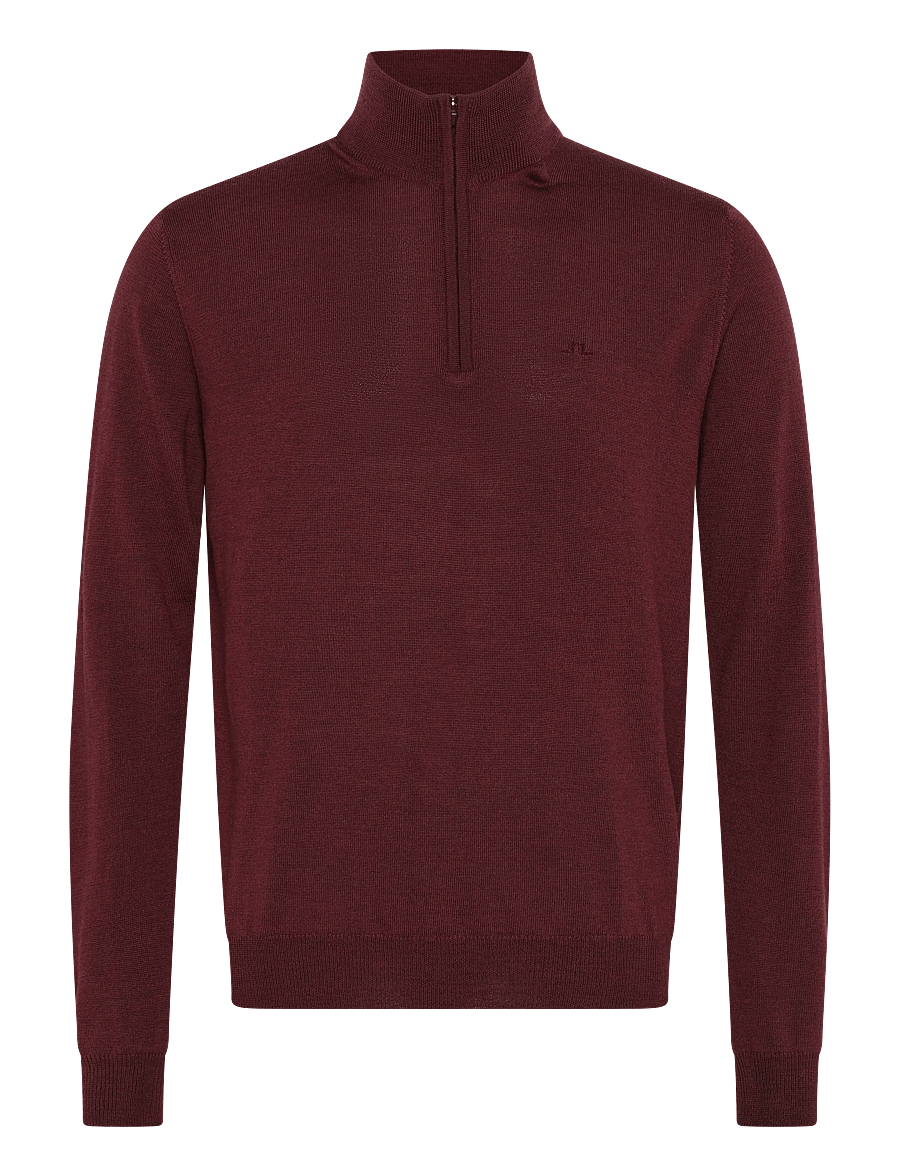 J. Lindeberg - Kiyan Quarter Zip Sweater - pullover mit halbem reißverschluss - winetasting - 1